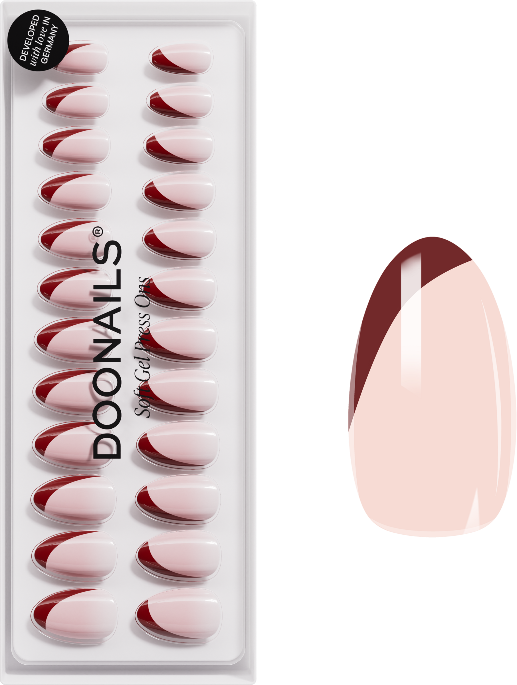 Doonails Press On Red Slate French Short Almond