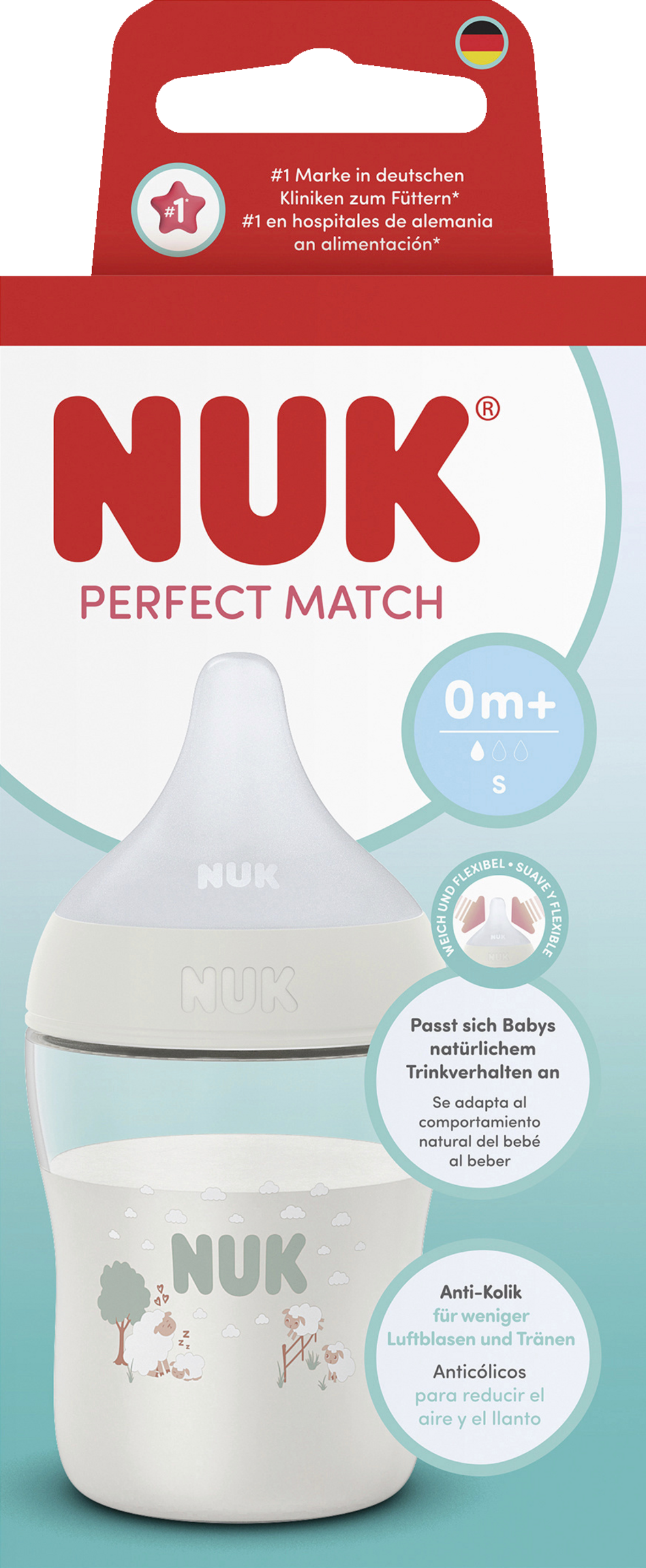 NUK Perfect Match Babyflasche Schaf ab 0 Monate, 150 ml