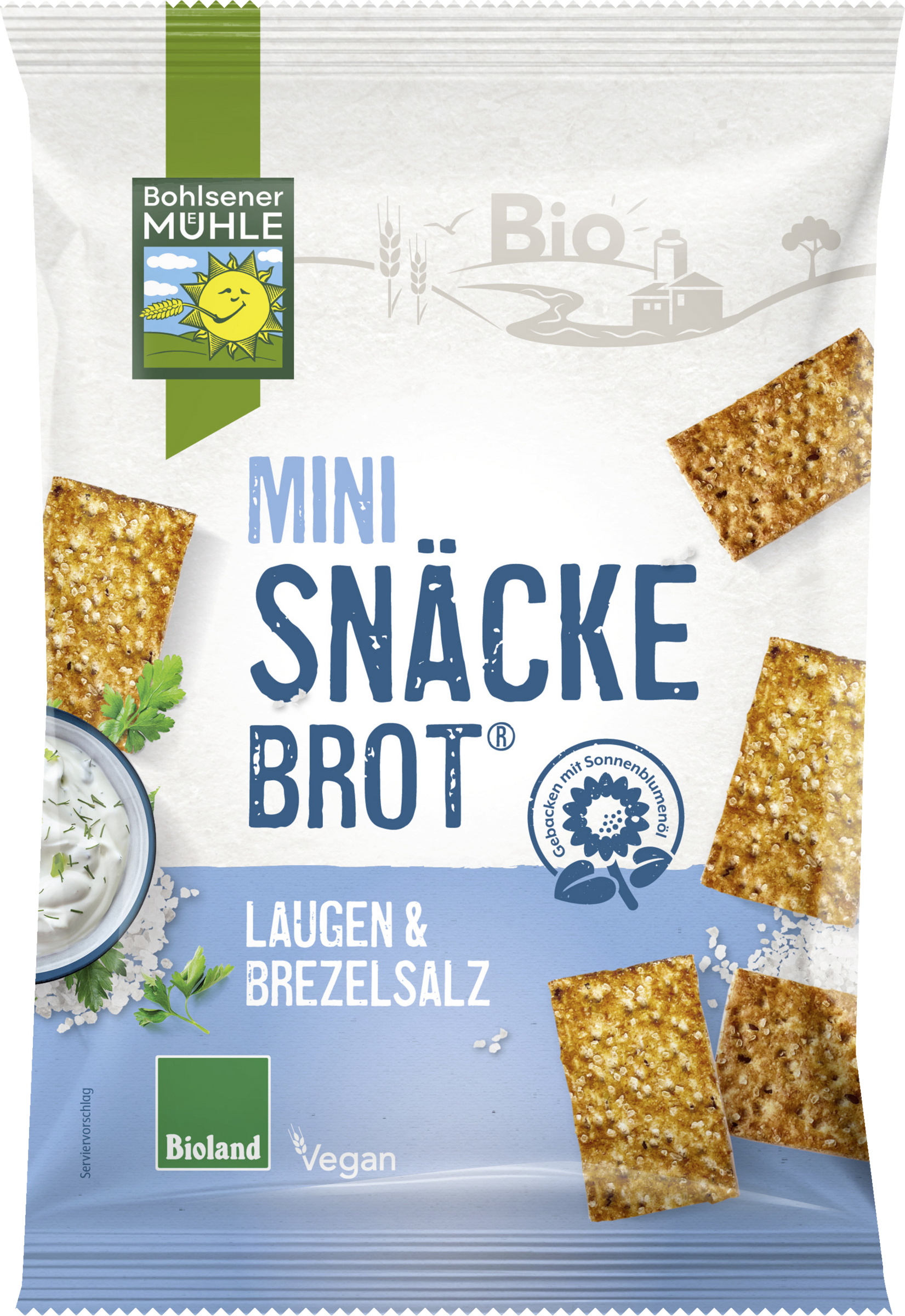 Bohlsener Mühle Bio Mini Snäckebrot Laugen & Brezelsalz Bioland