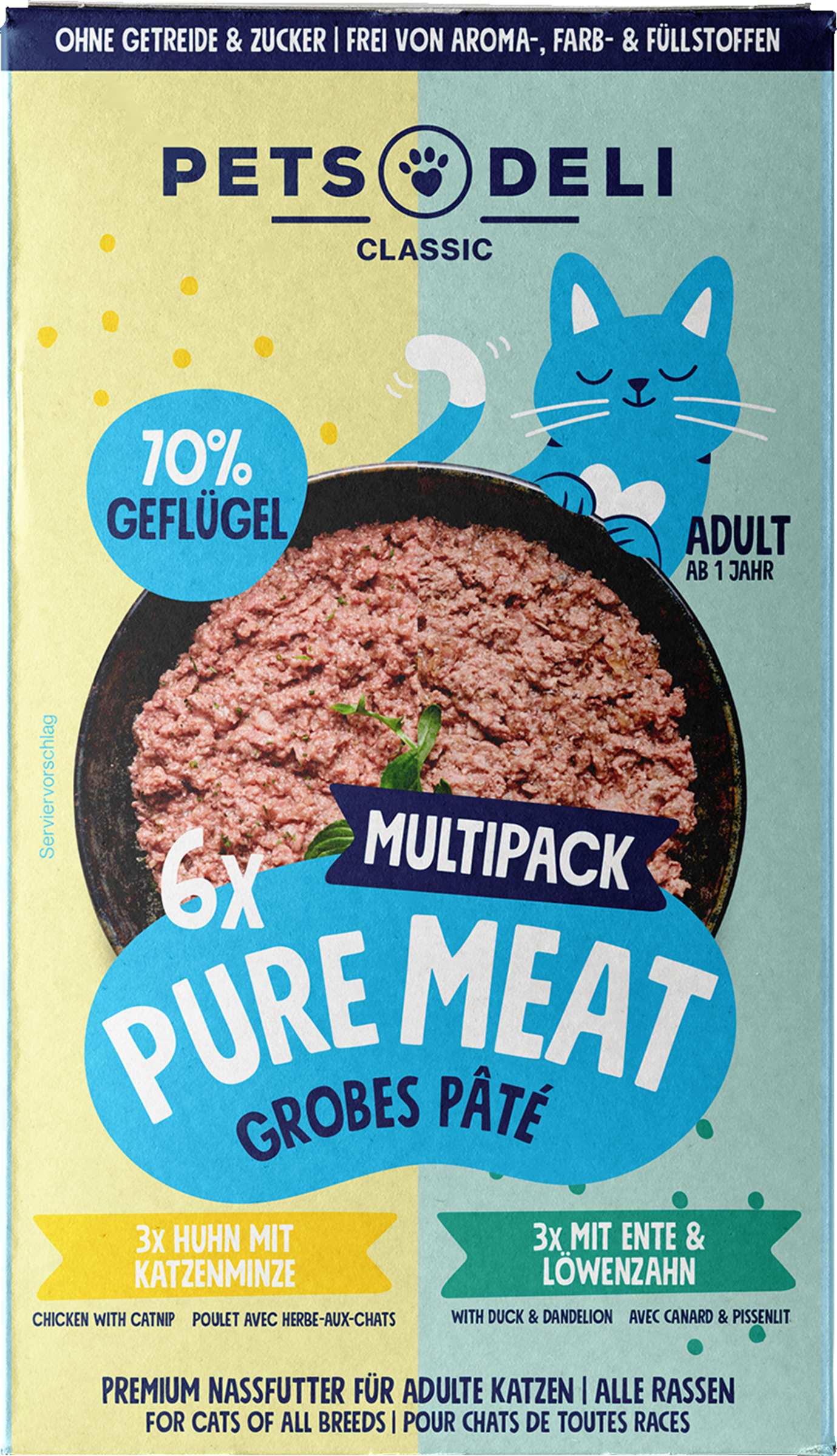 Nassfutter Pure Meat Multipack Ente & Huhn für Katzen