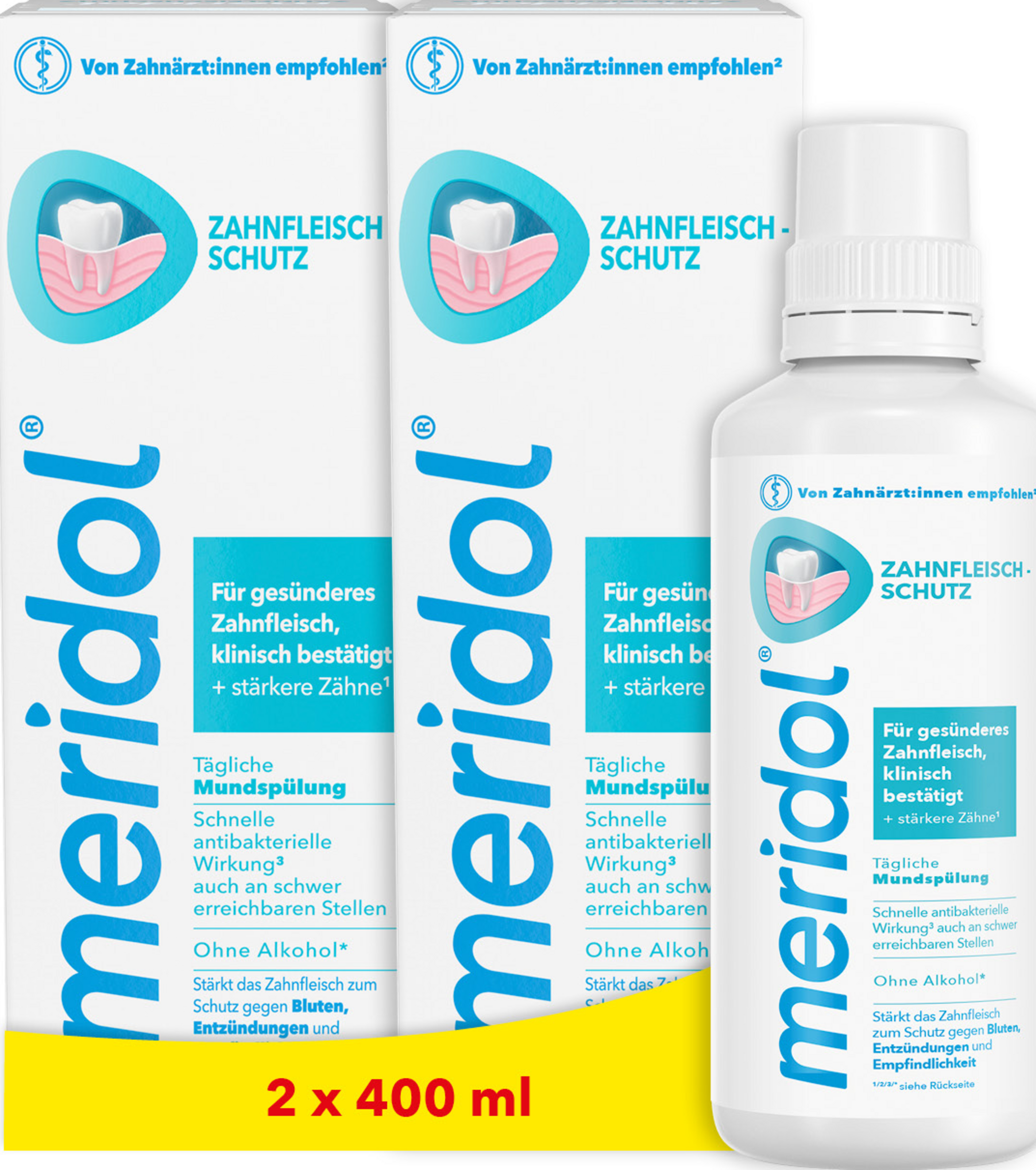 meridol Mündspülung Zahnfleischschutz 2x400 ml Vorteilspack