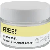 Free! Organics Natural Deodorant Cream Lemon Zest