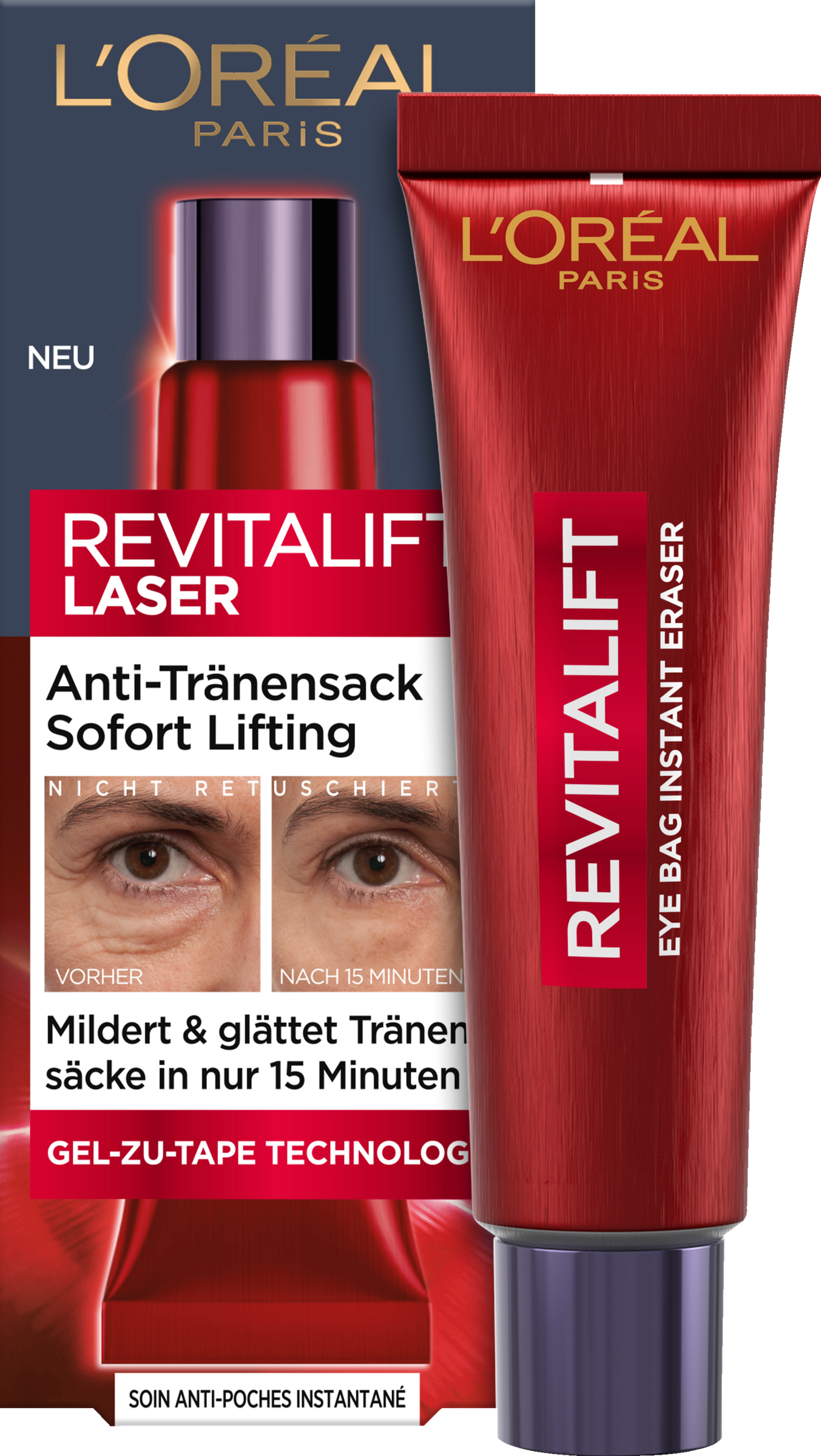 L’Oréal Paris Revitalift Laser Anti-Tränensack Sofort Lifting – Effektiv gegen Tränensäcke, Fältchen und Schwellungen
