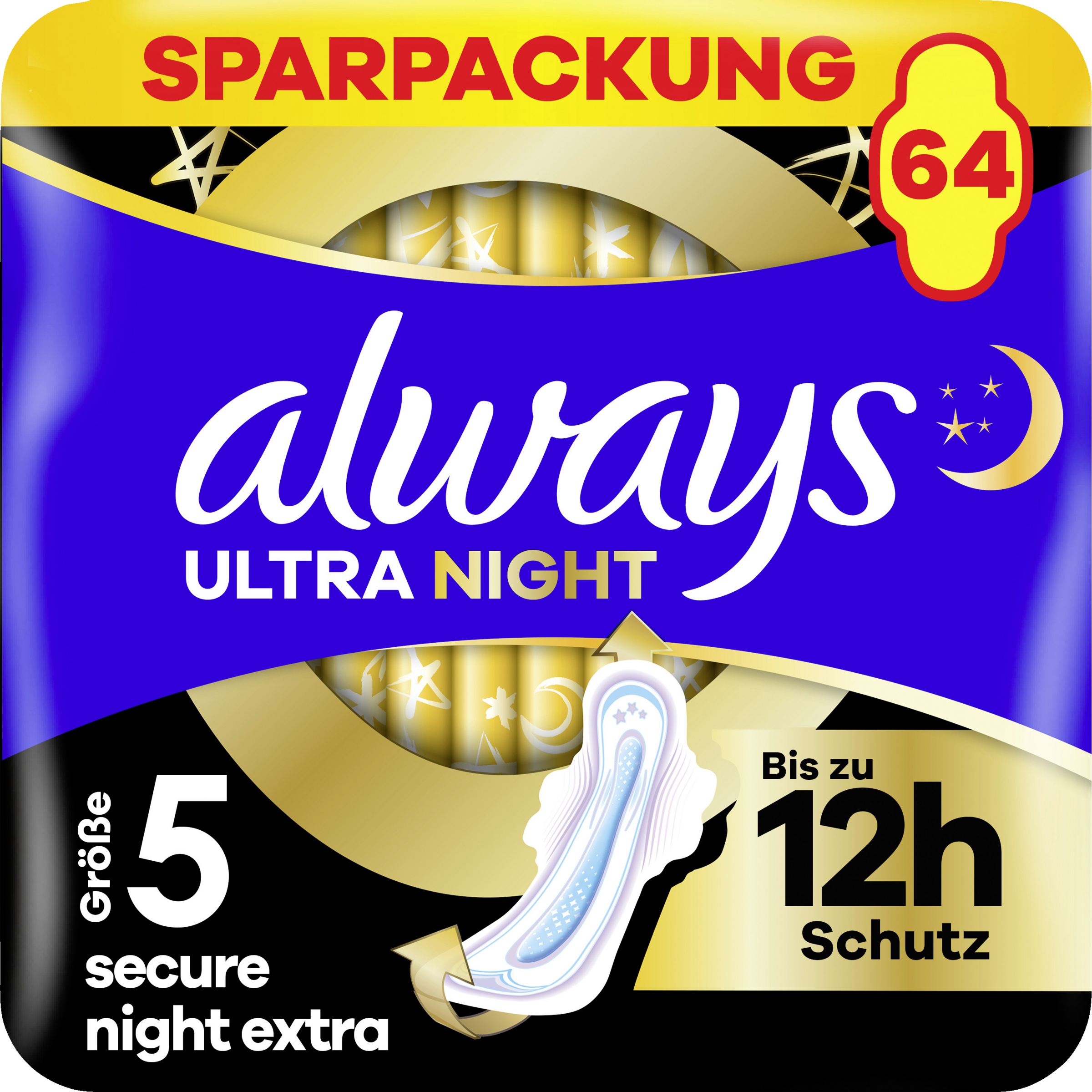 Always Monatspaket ULTRA Damenbinden Secure Night Extra mit Flügeln