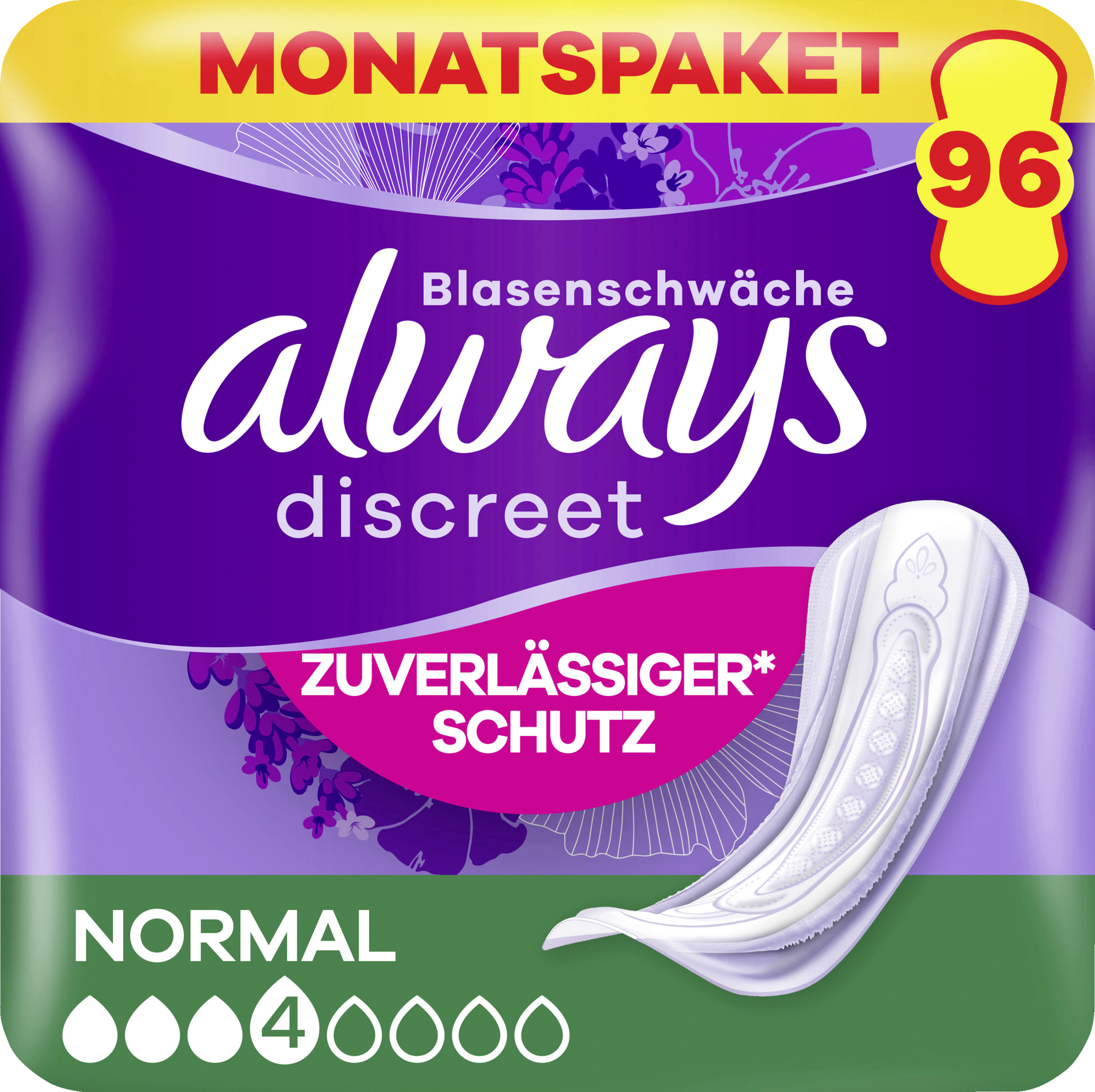 عبوة شهرية من فوط إنسي ديسكريت العادية