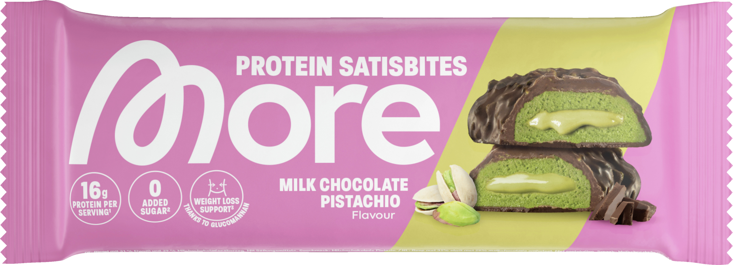 More Satisbites Bar Milk Chocolate Pistaccio