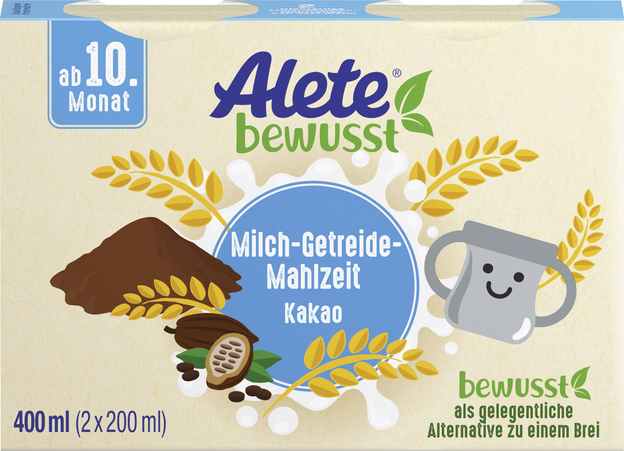 Alete bewusst Milch-Getreide-Mahlzeit Kakao ab 10. Monat