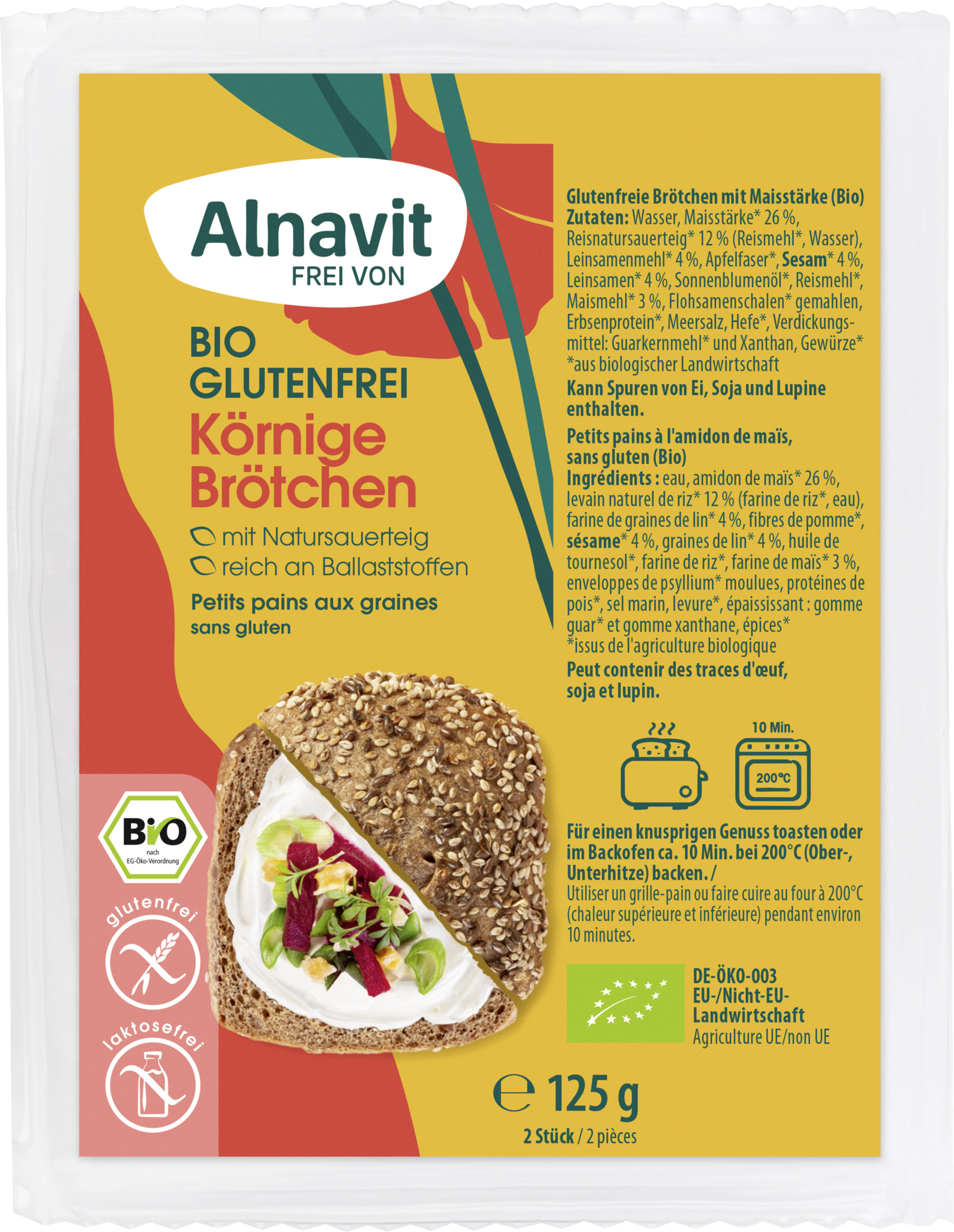 Alnavit Bio Körnige Brötchen