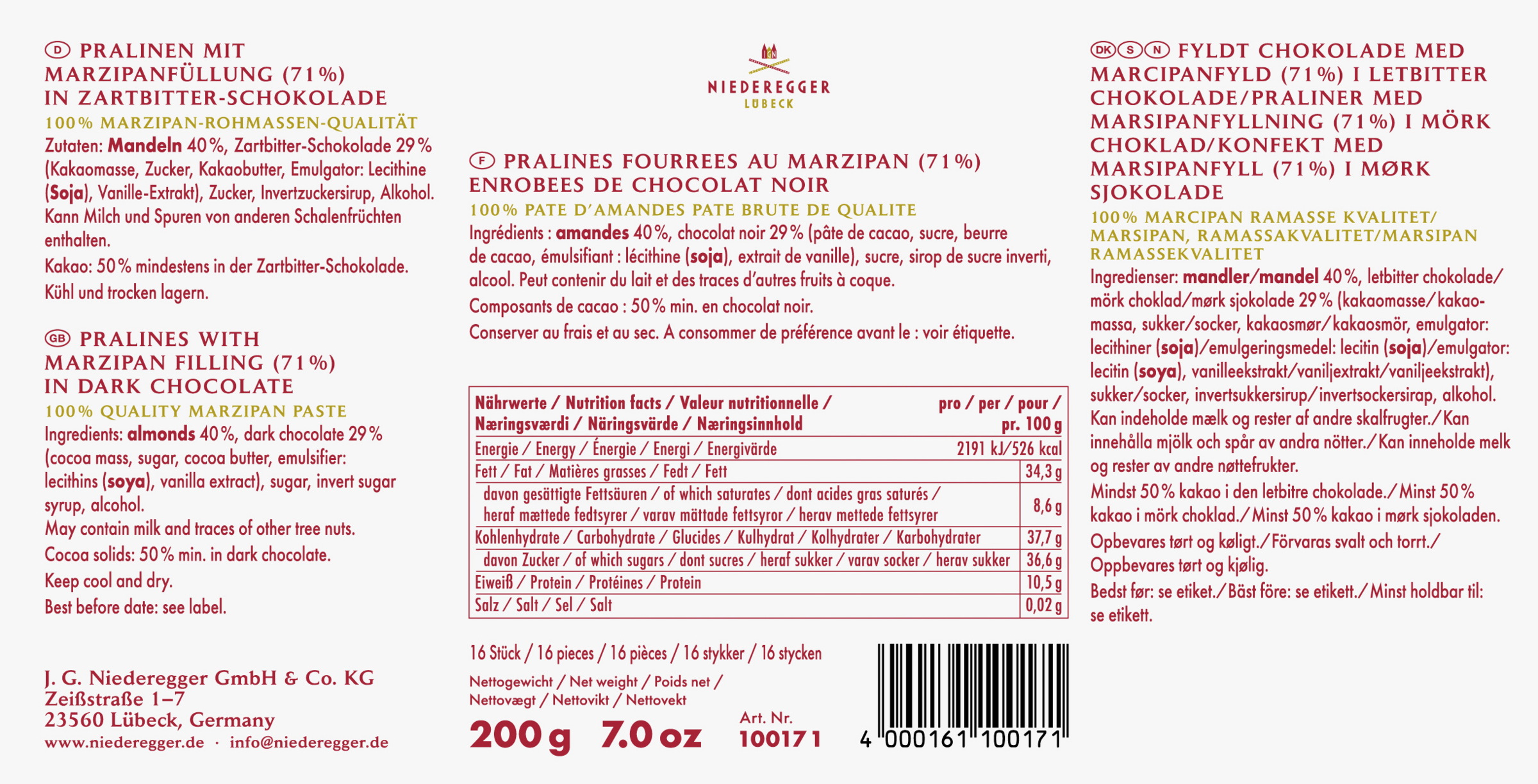 Niederegger Marzipan Klassiker