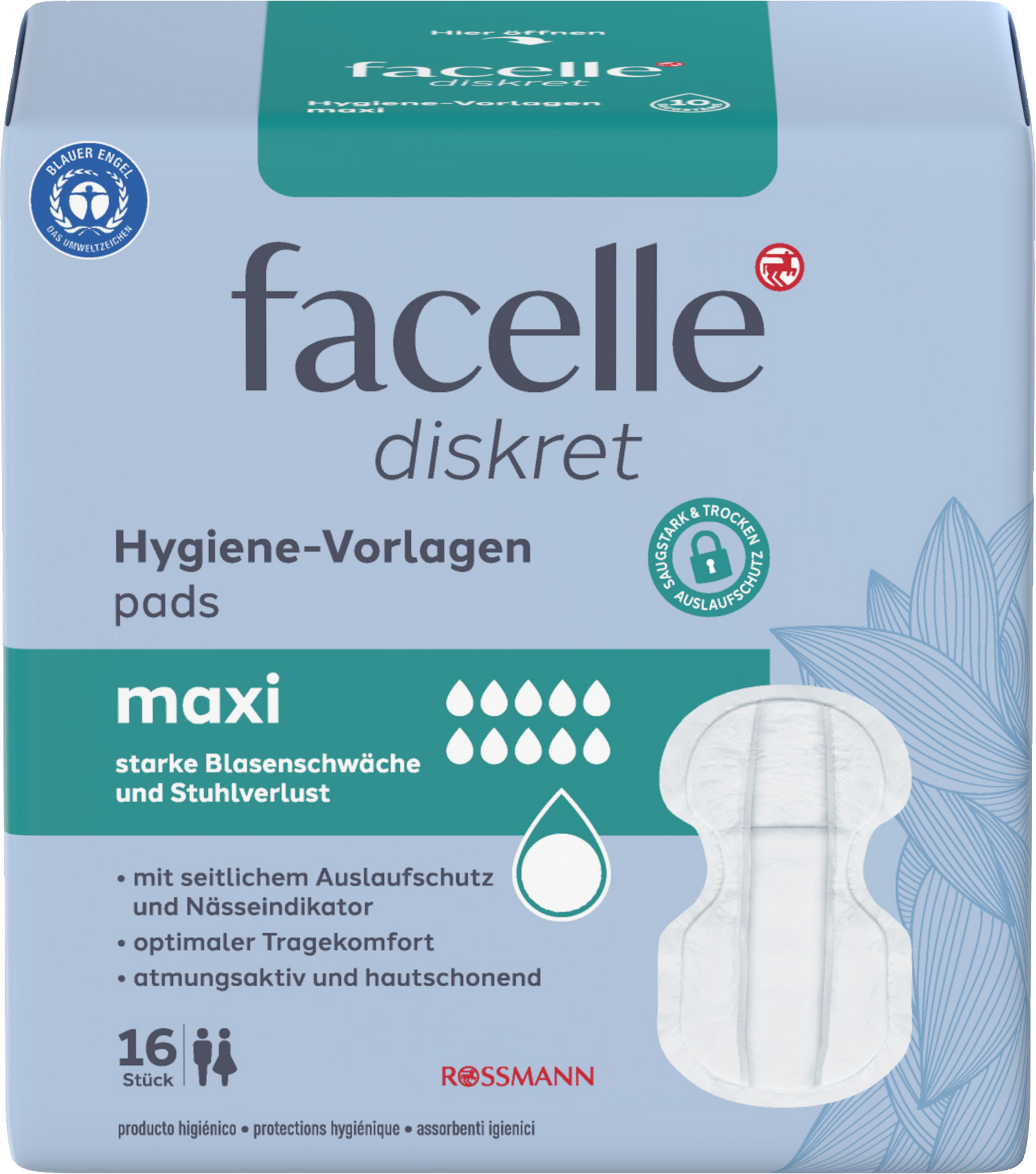 facelle diskret Hygiene-Vorlagen maxi