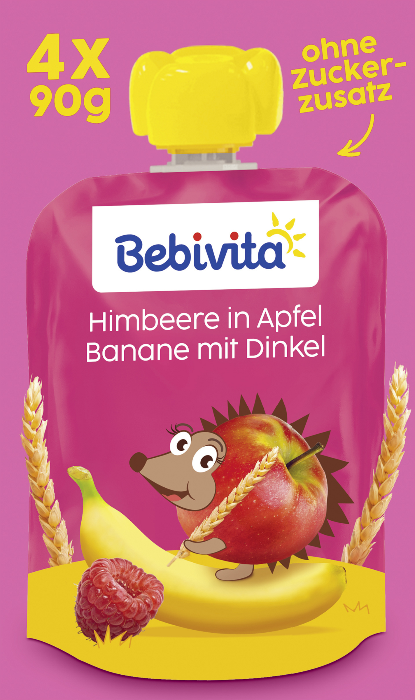 Bebivita Quetschbeutel Himbeere in Apfel Banane mit Dinkel