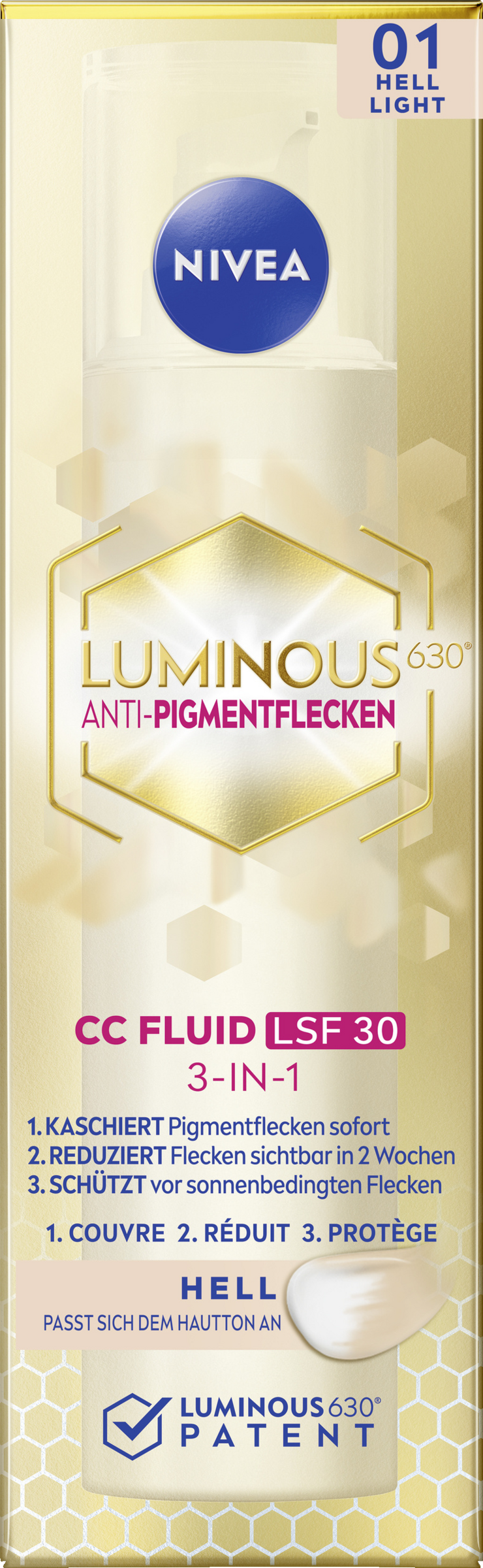 NIVEA CC Fluid Luminous630° Anti-Pigmentflecken LSF 30 hell