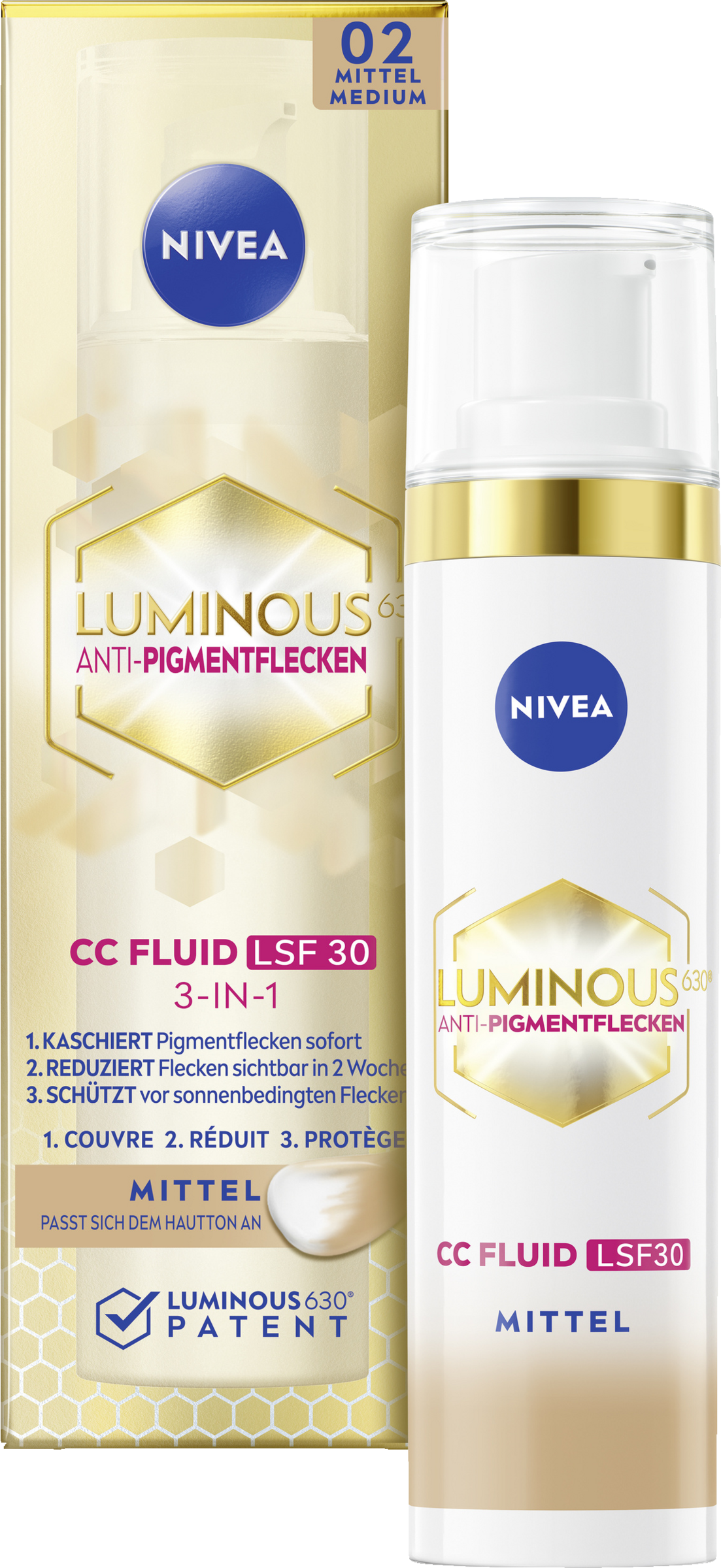CC Fluid Luminous630° Anti-Pigmentflecken LSF 30 mittel