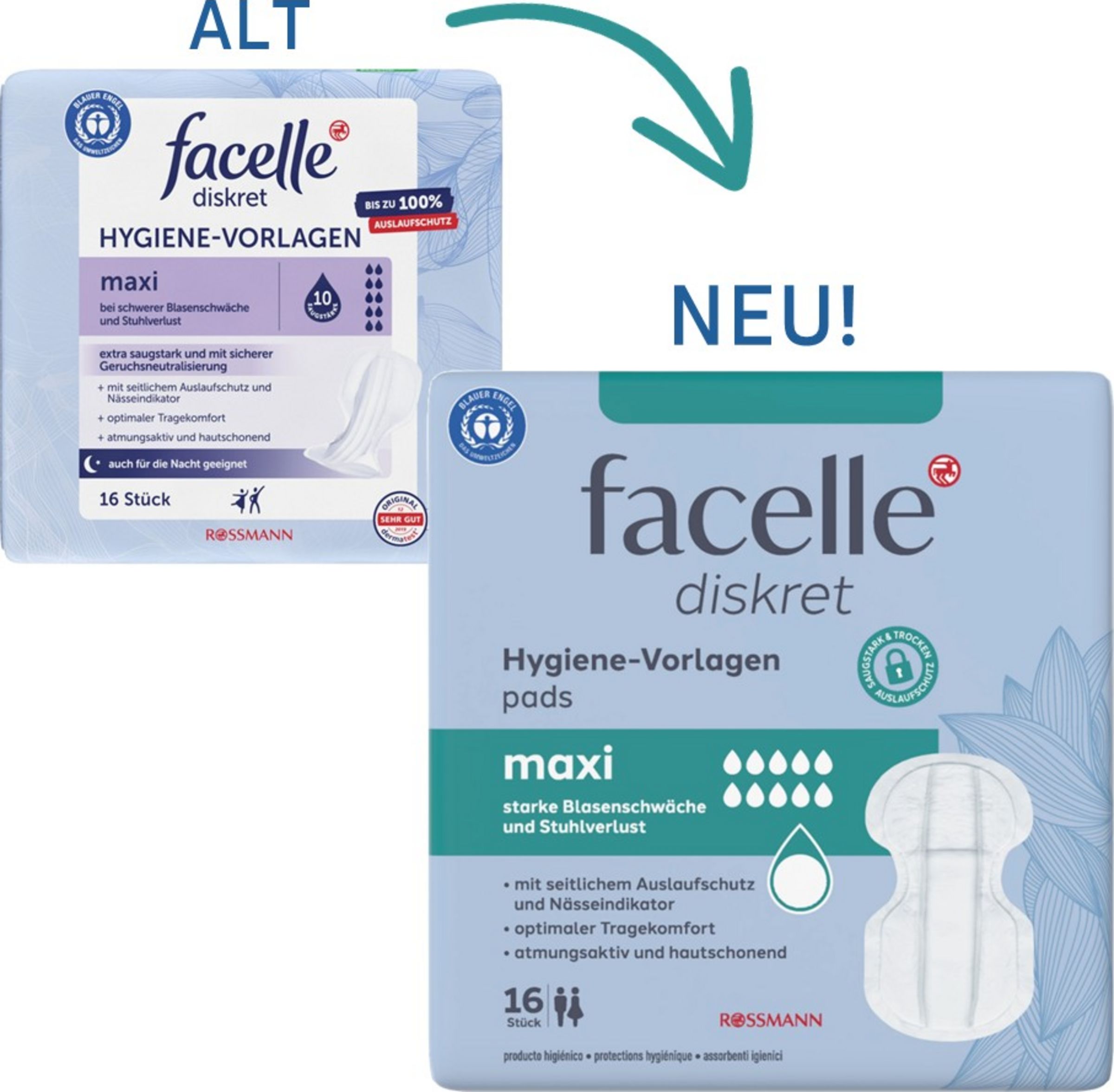 facelle diskret Hygiene-Vorlagen maxi