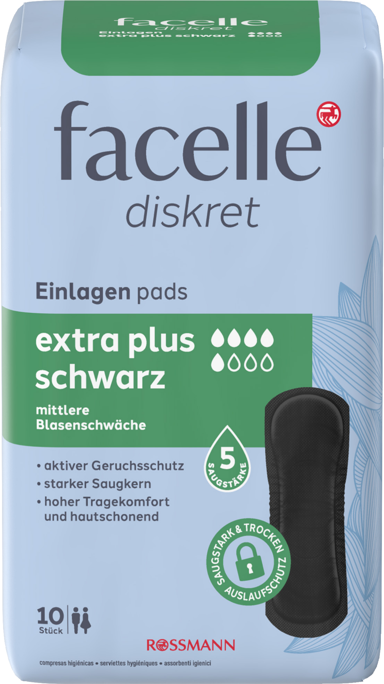Hygiene-Einlagen Extra Plus Black