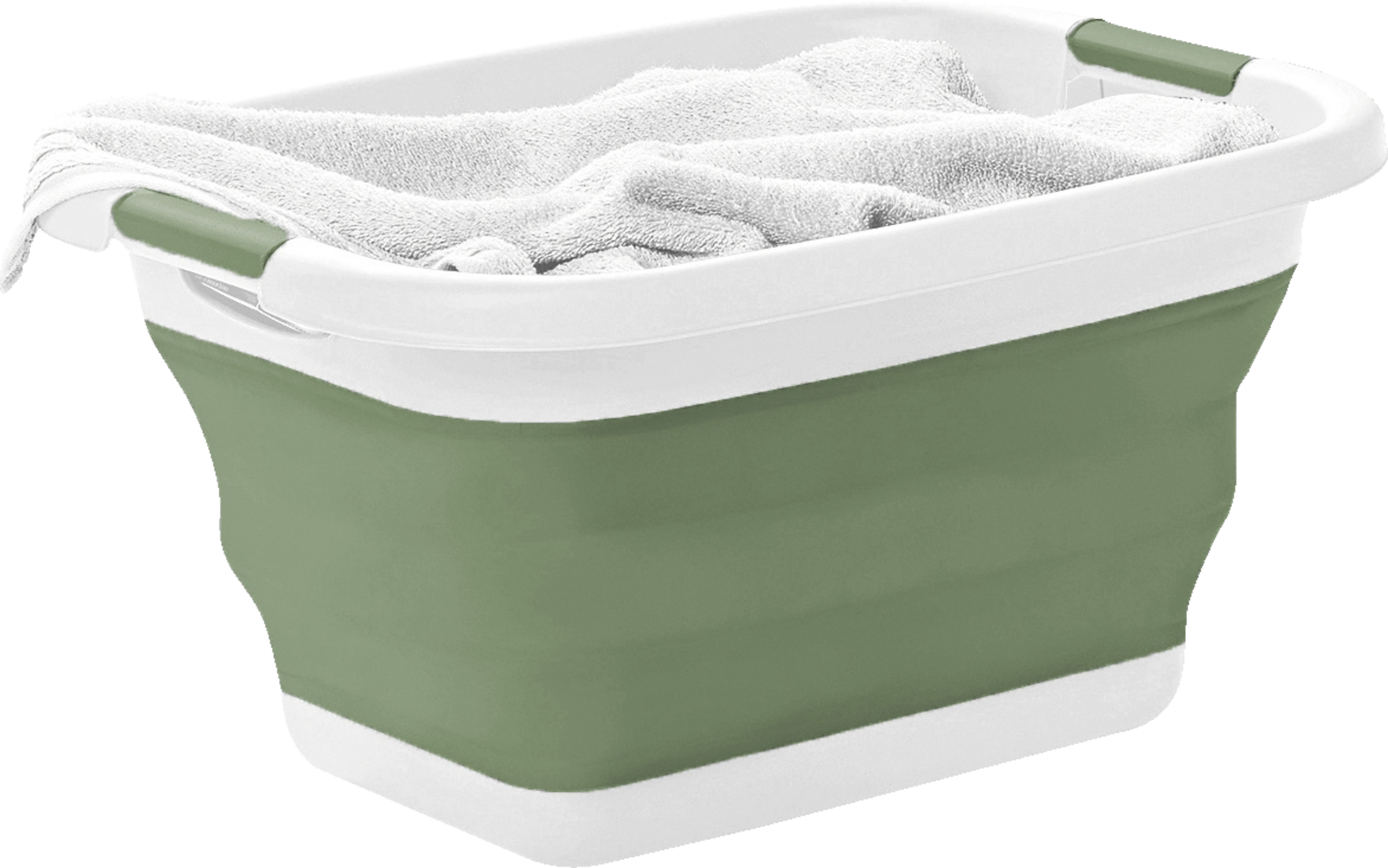 IDEENWELT Faltbarer Wäschekorb grün