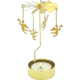 Teelichtkarussell Trompetenengel gold