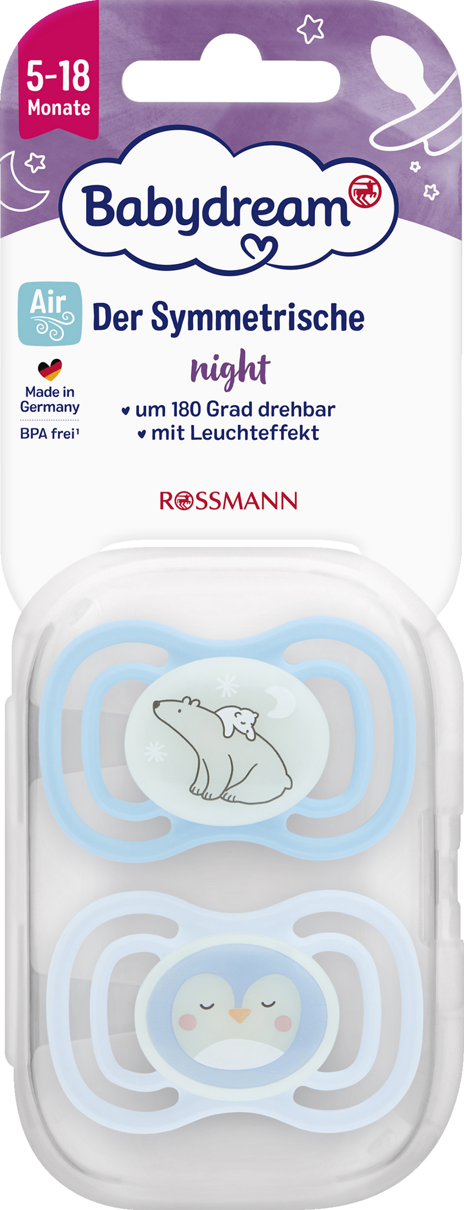 Babydream Nachtschnuller symmetrisch 18+M Gr. 2