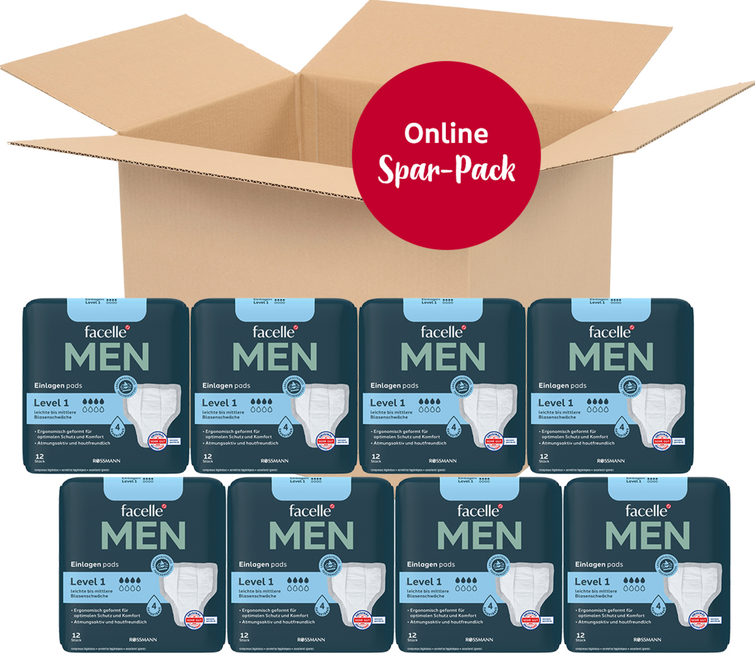 facelle diskret Vorteilspack MEN Einlagen Level 1