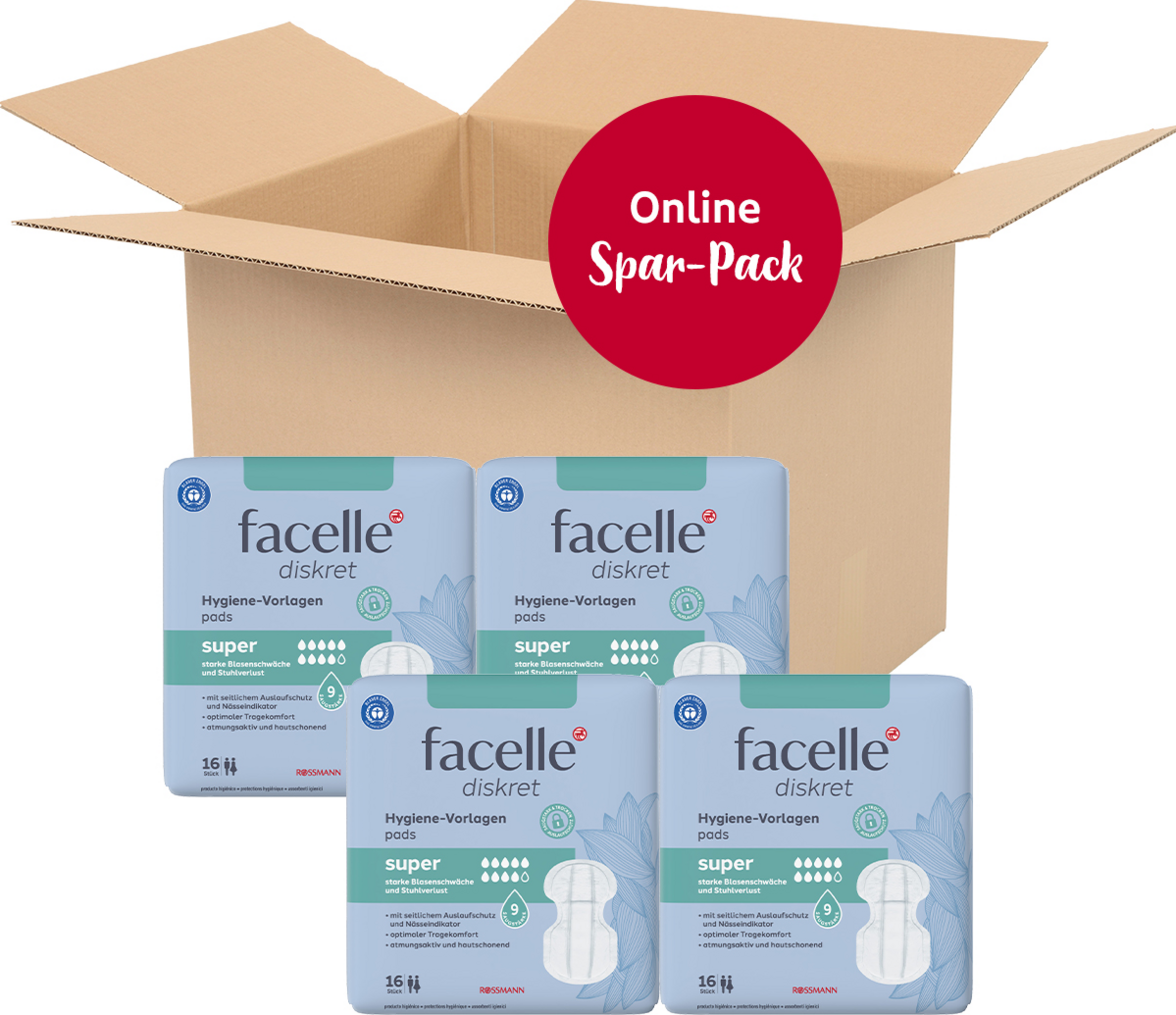 facelle diskret Vorteilspack Hygiene-Vorlagen super