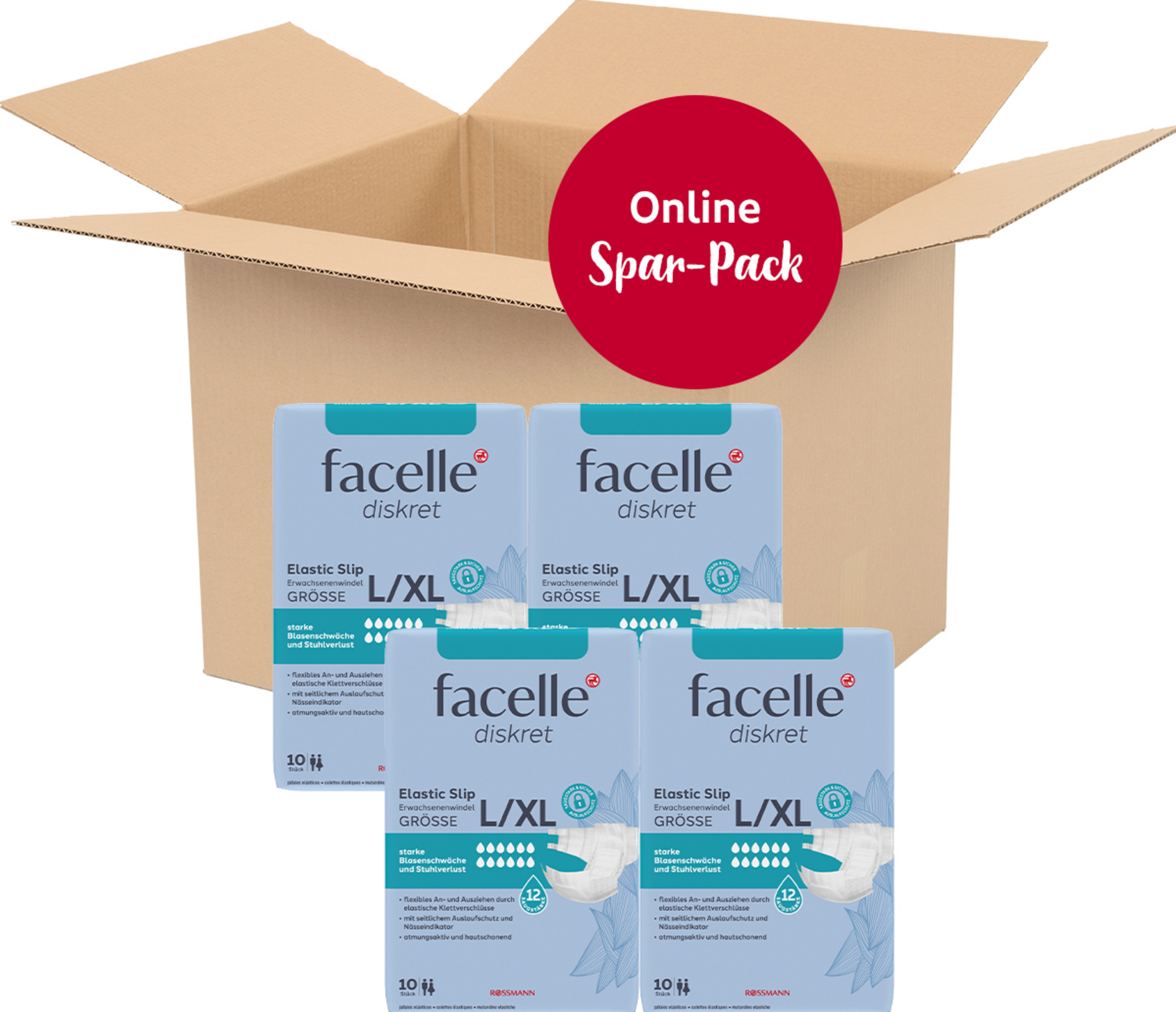 facelle diskret Vorteilspack Elastic Slip Gr. L/XL