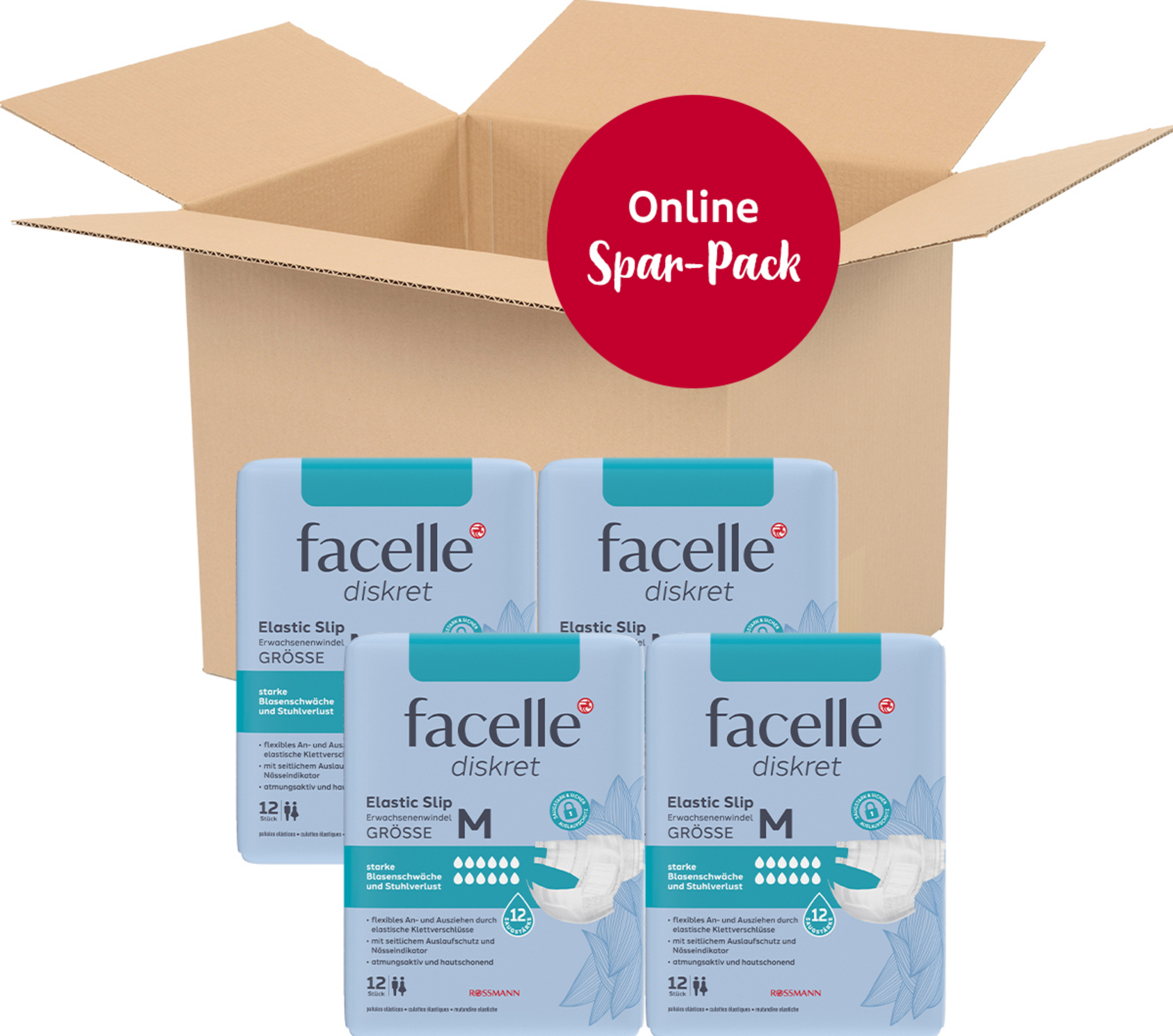 facelle diskret Vorteilspack Elastic Slip Gr. M