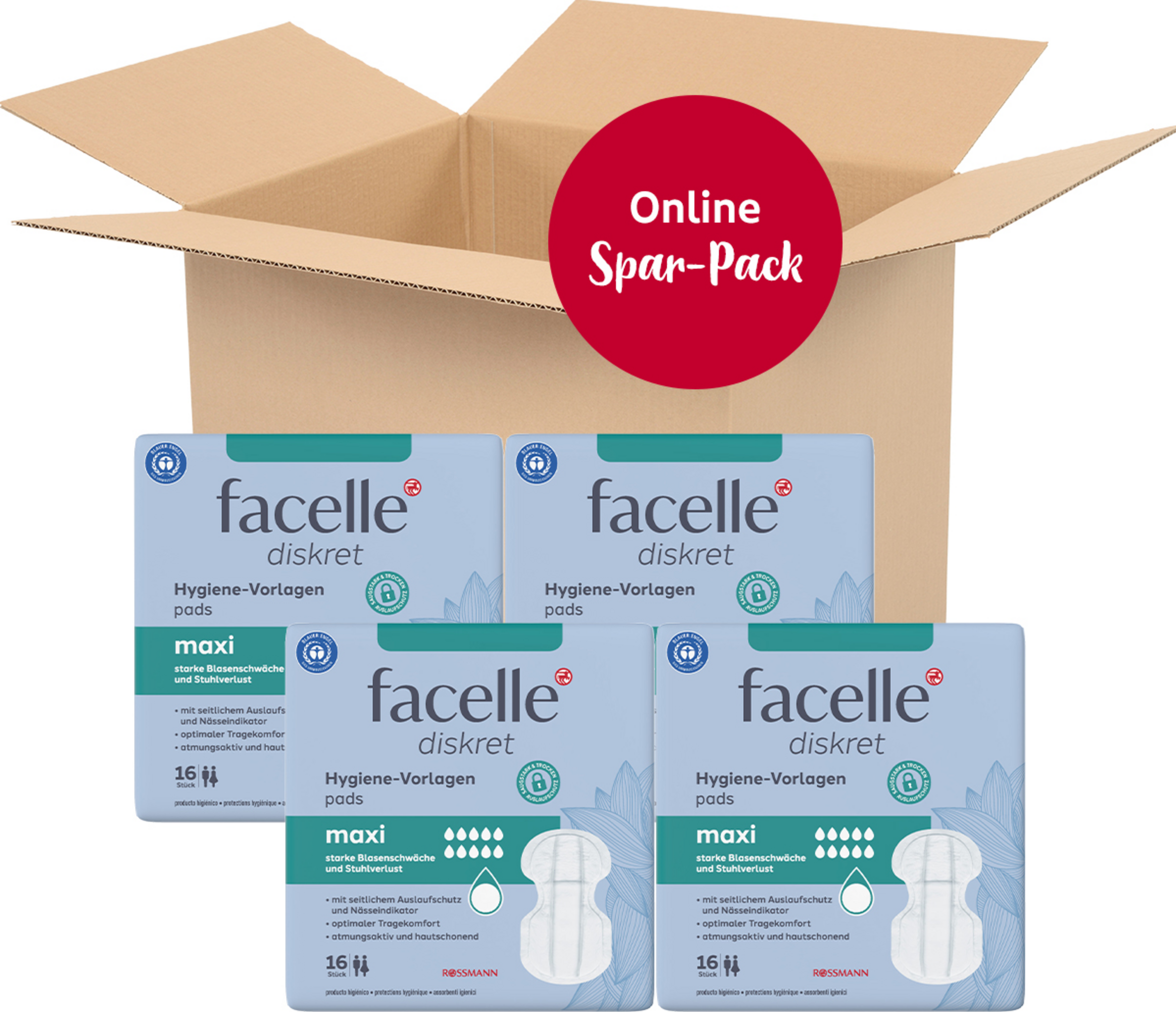 facelle diskret Vorteilspack Hygiene-Vorlagen Maxi