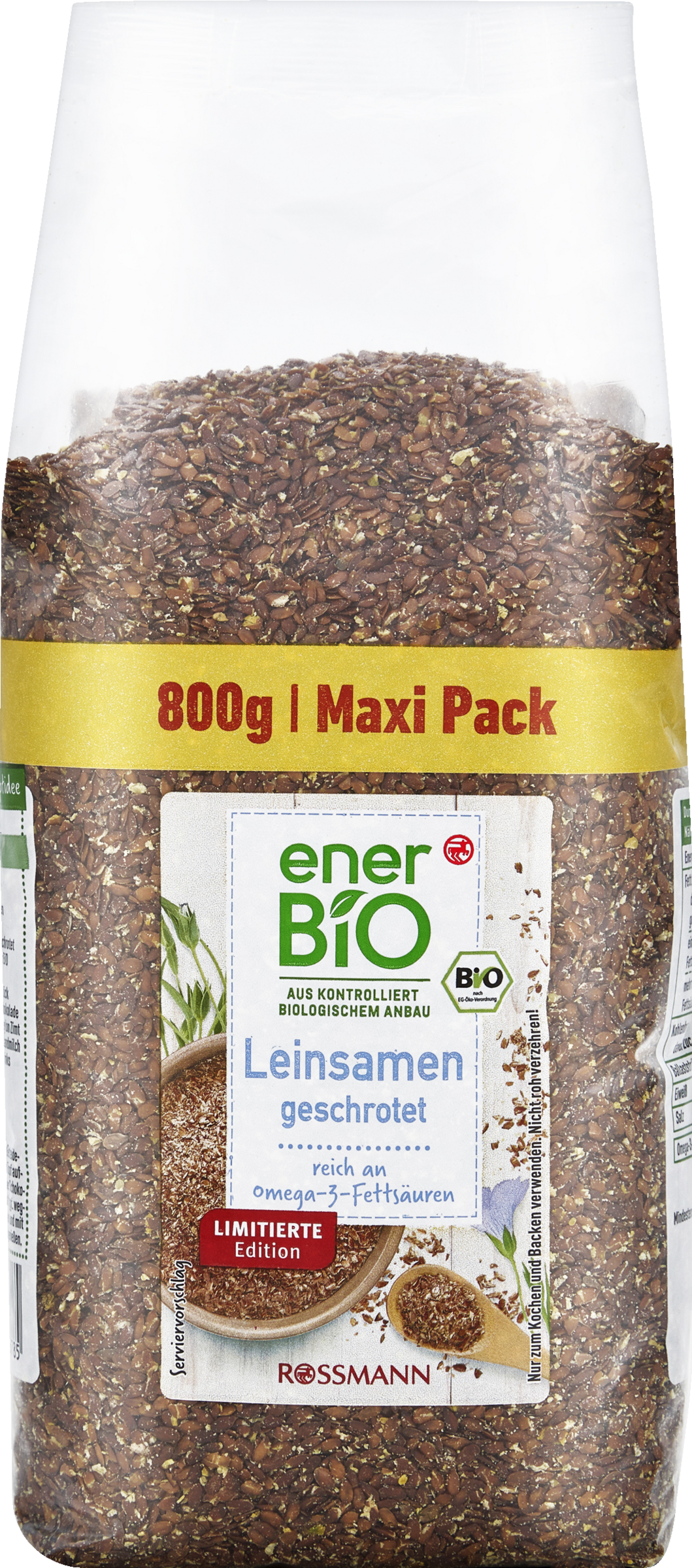 enerBiO Leinsamen geschrotet Limitierte Maxi Edition