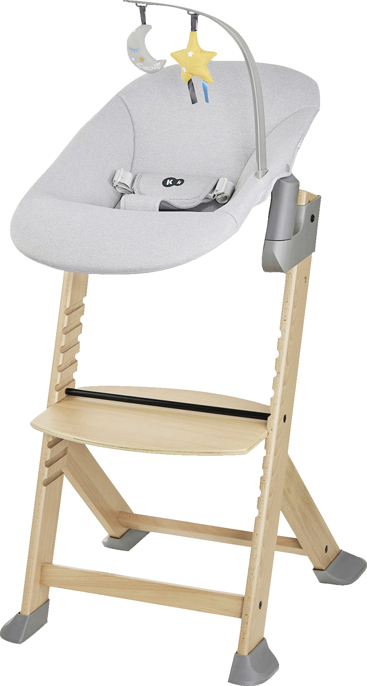 Kinderkraft Hochstuhl ENOCK mit Liegefunktion Grau