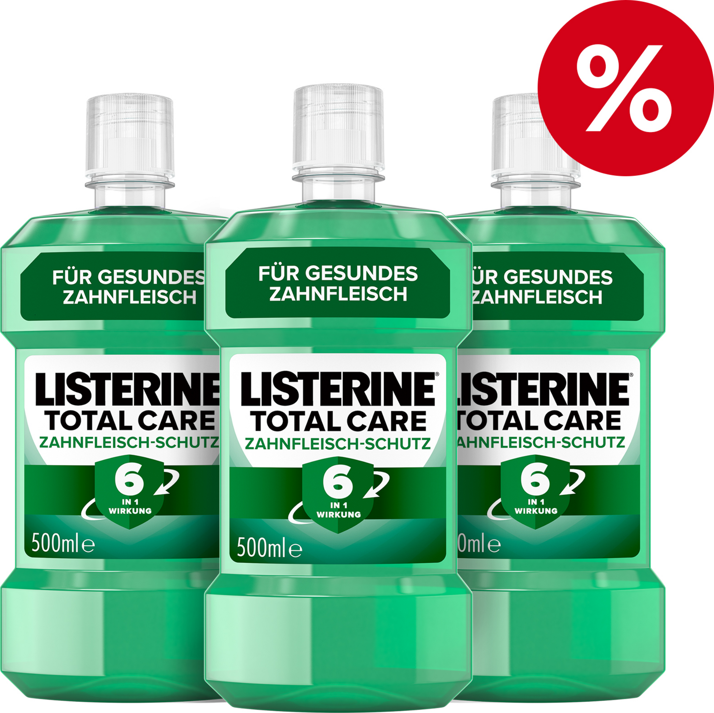 Listerine 3er-Set Mundspülung Total Care Zahnfleisch-Schutz