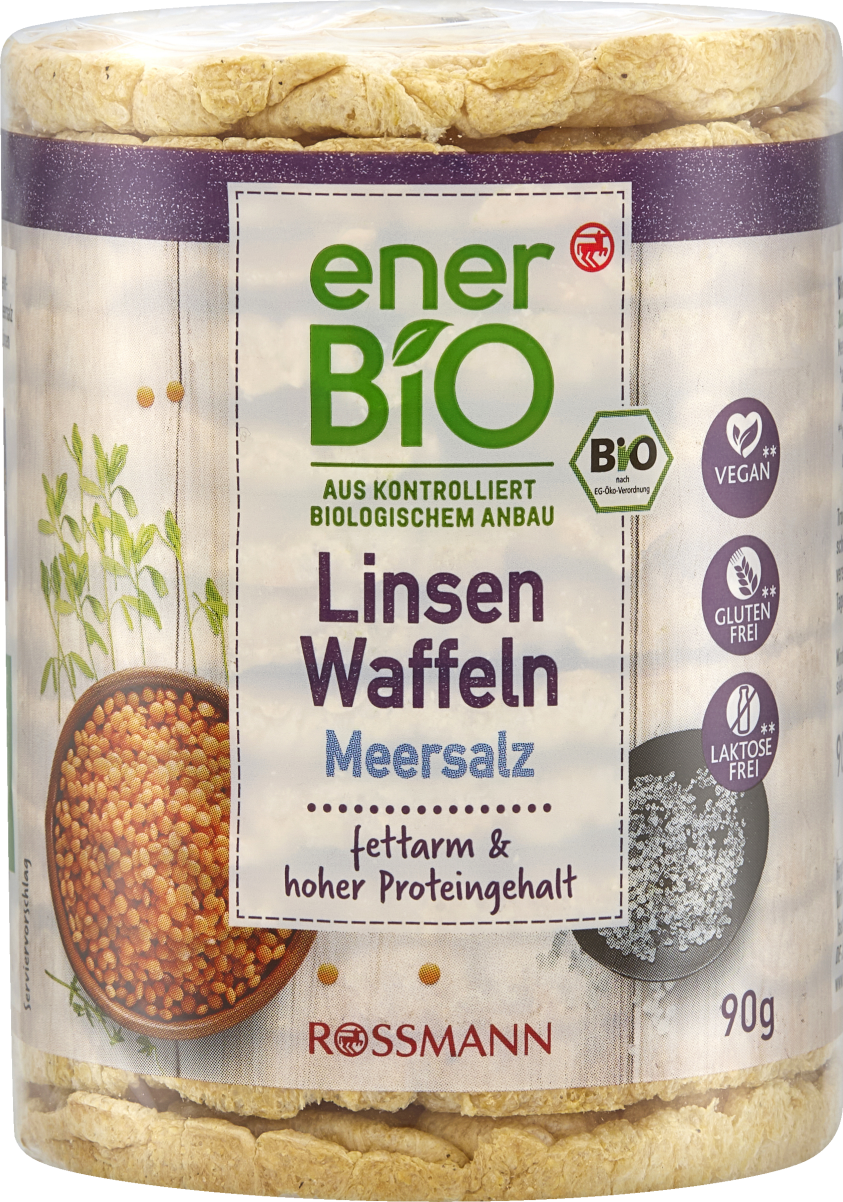 enerBiO Linsenwaffeln Meersalz