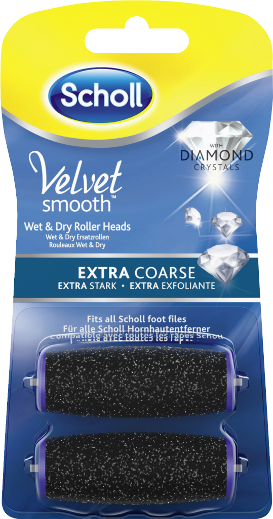 Scholl Velvet smooth Wet & Dry Ersatzrollen extra stark mit Diamantpartikeln