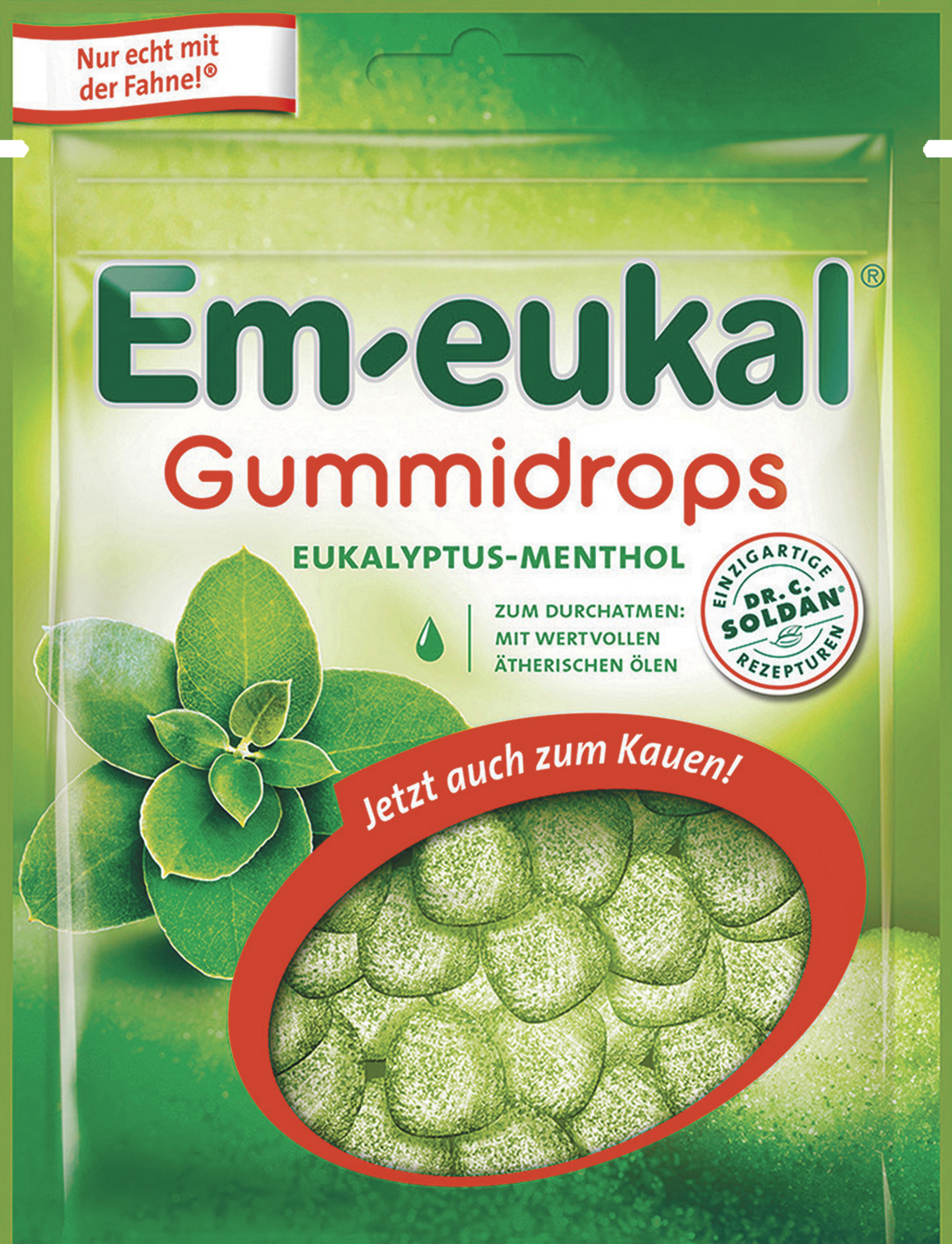 Gummibonbons Eulalyptus-Menthol mit ätherischen Ölen