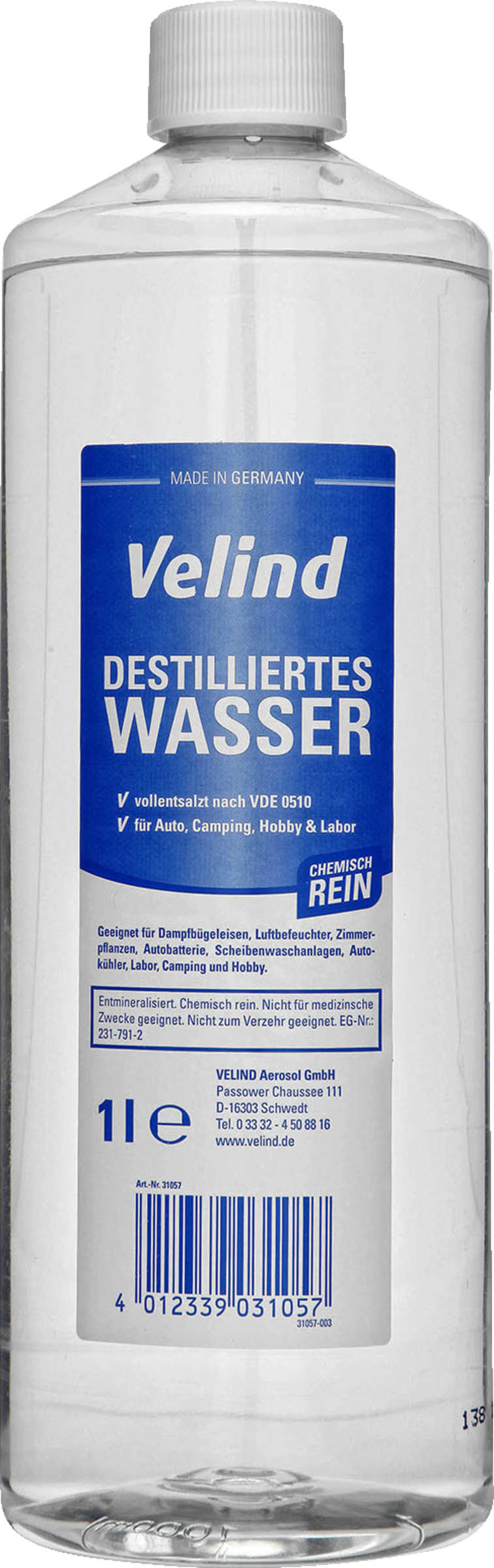 Velind Destilliertes Wasser