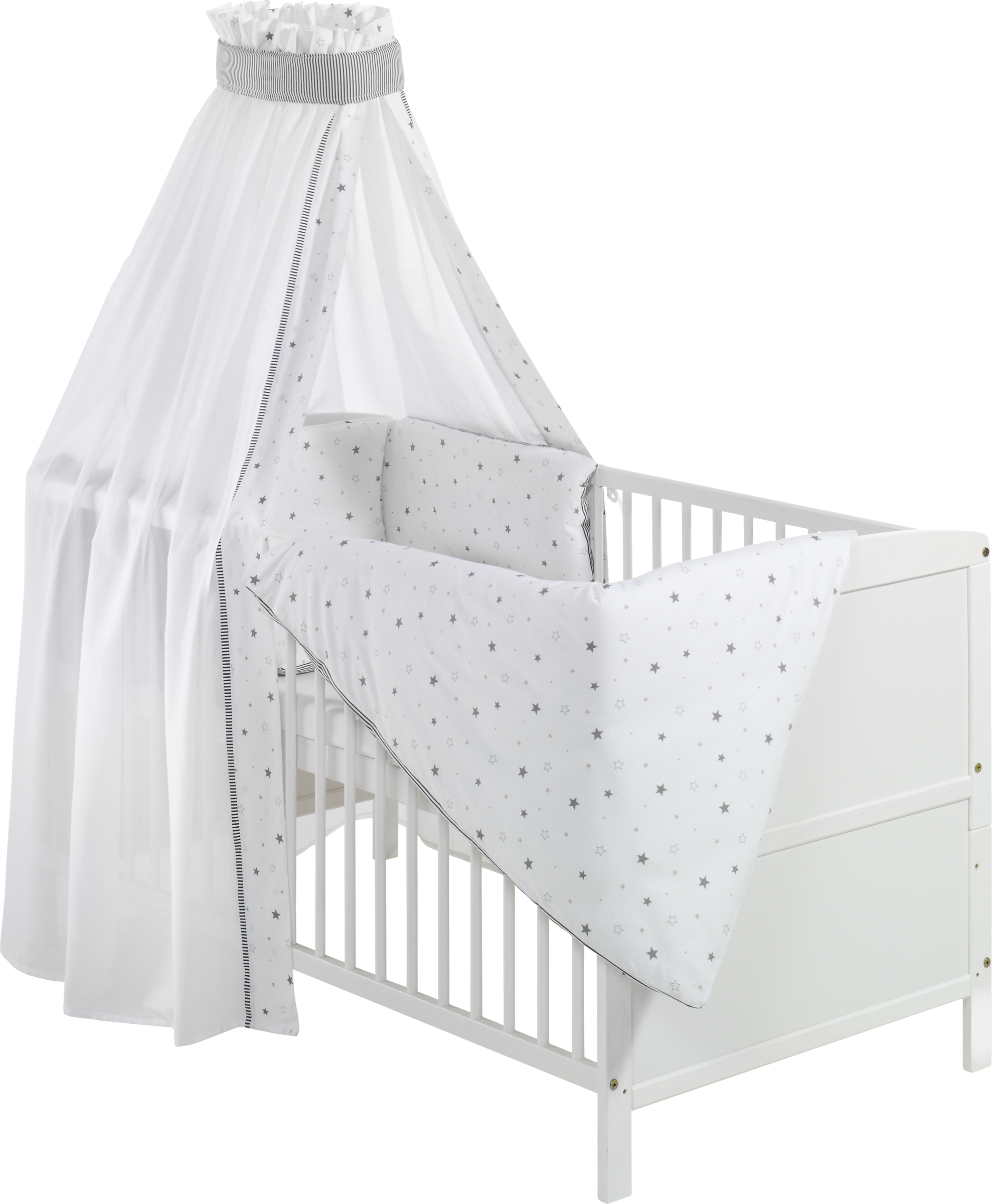 Schardt Komplettbett "Conny weiß", "Sternchen grau"