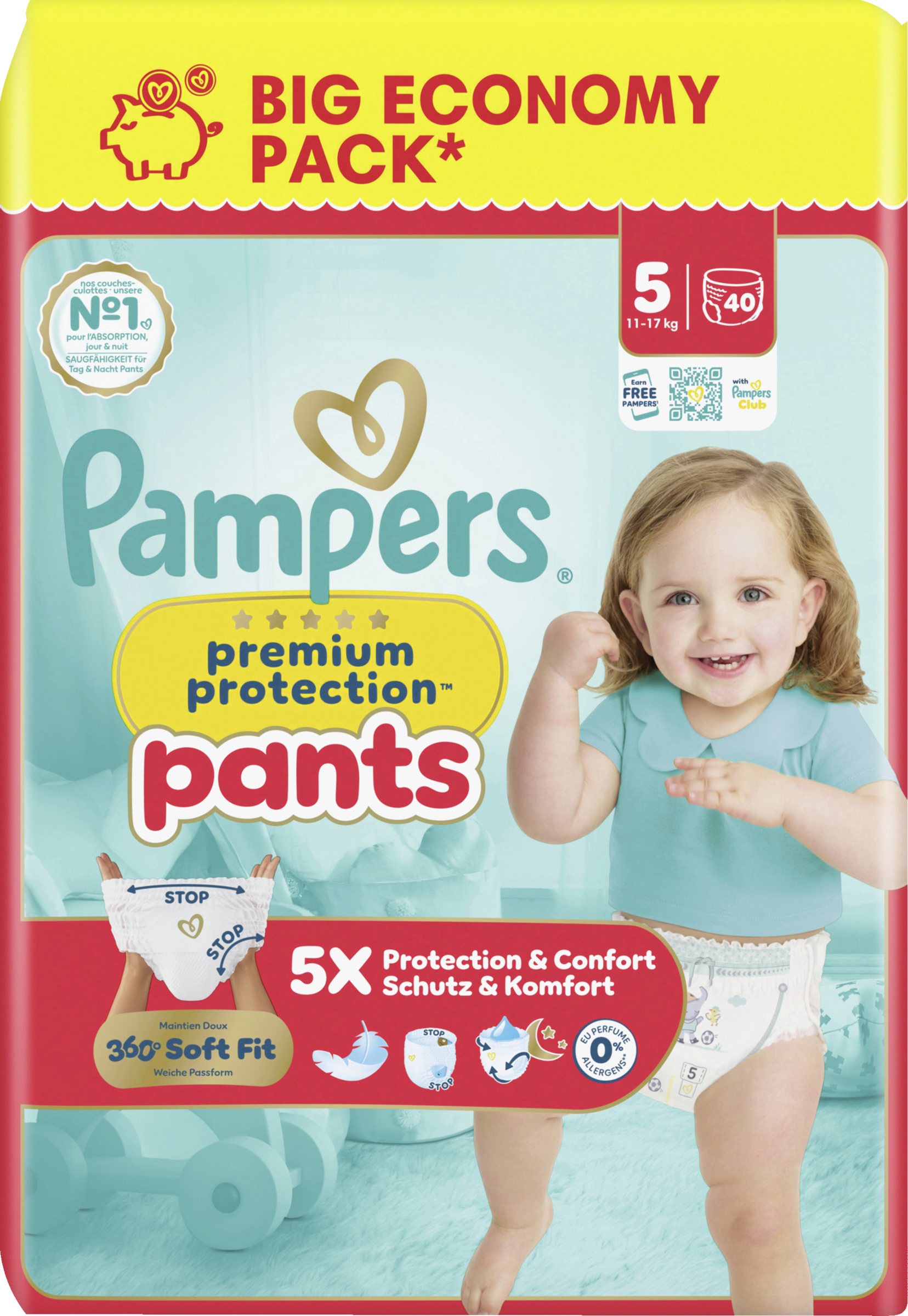 Premium Protection Pants Gr. 5 Junior (11-17 kg) Big Eco Pack
