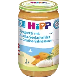 Spaghetti mit Alaska-Seelachsfilet in Gemüse-Sahnesauce