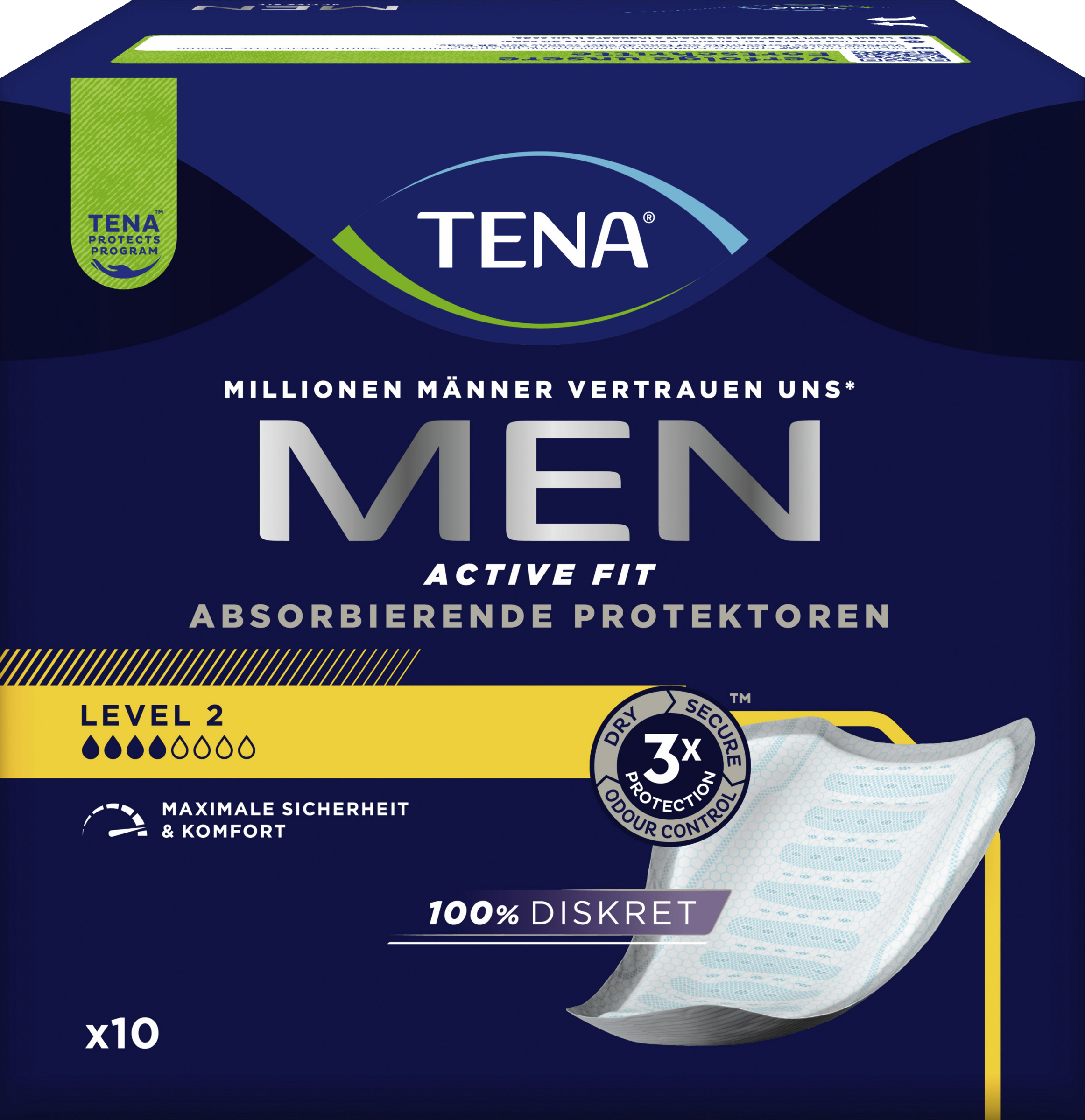 Men Active Fit Absorbierende Protektoren Level 2