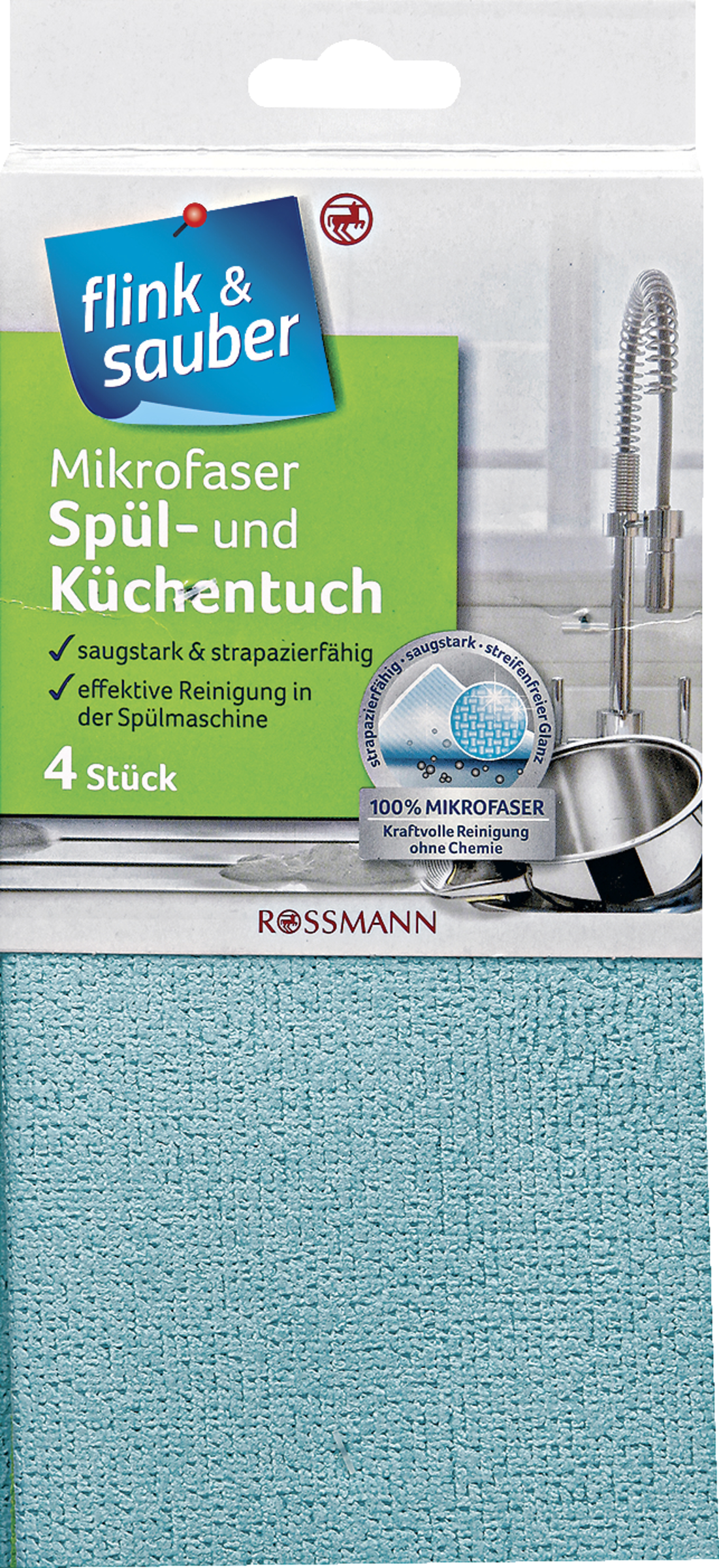 flink & sauber Mikrofaser Spül- & Küchentuch