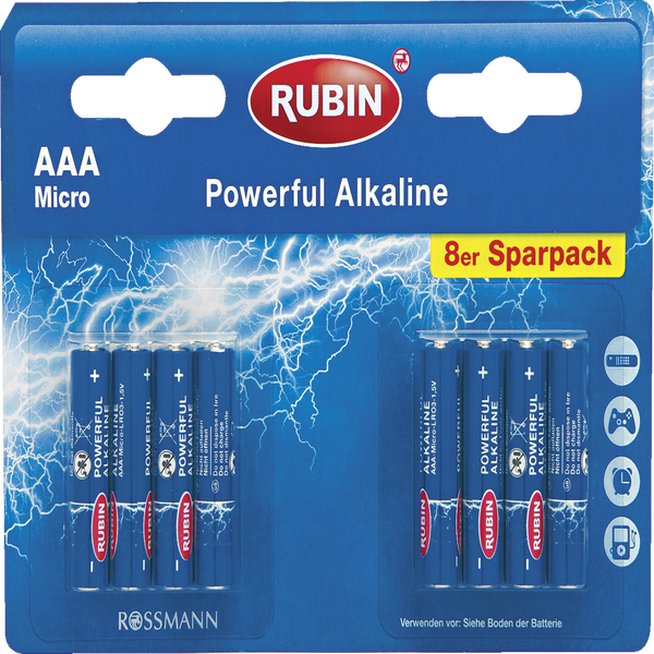 RUBIN Powerful Alkaline Batterien AAA online kaufen rossmann.de