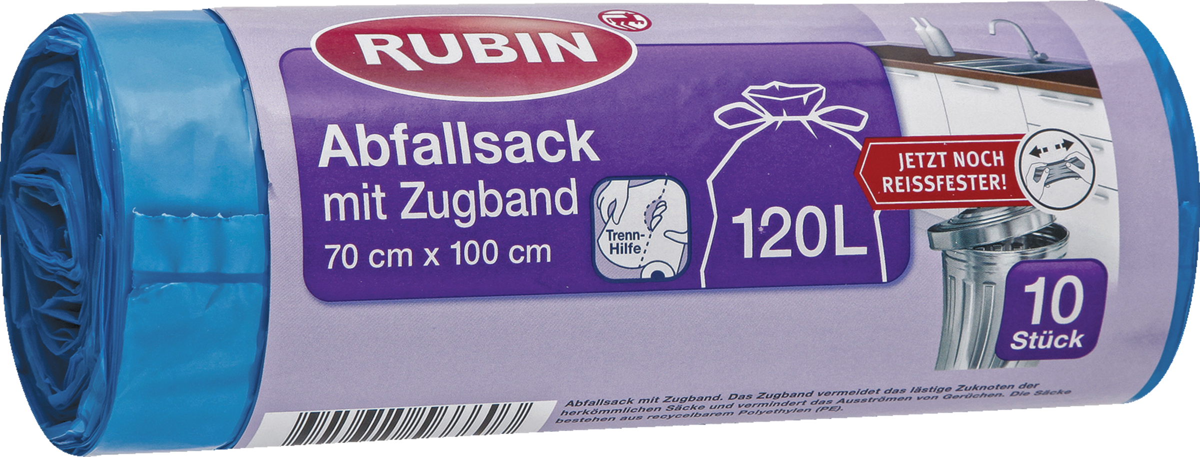 RUBIN Abfallsack mit Zugband 120 l