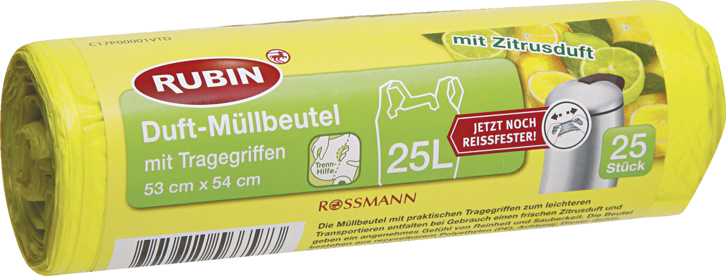 RUBIN Duft-Müllbeutel mit Tragegriffen 25 l