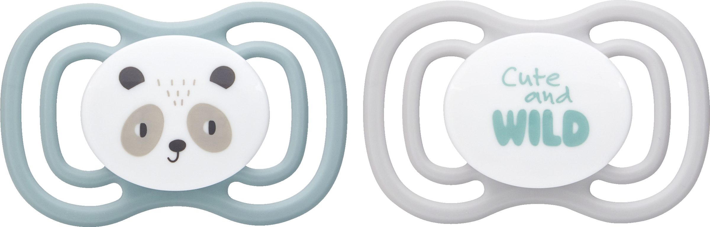 Beruhigungssauger Der Symmetrische extra flach Silikon 0-6 M. Panda / Cute-and-wild