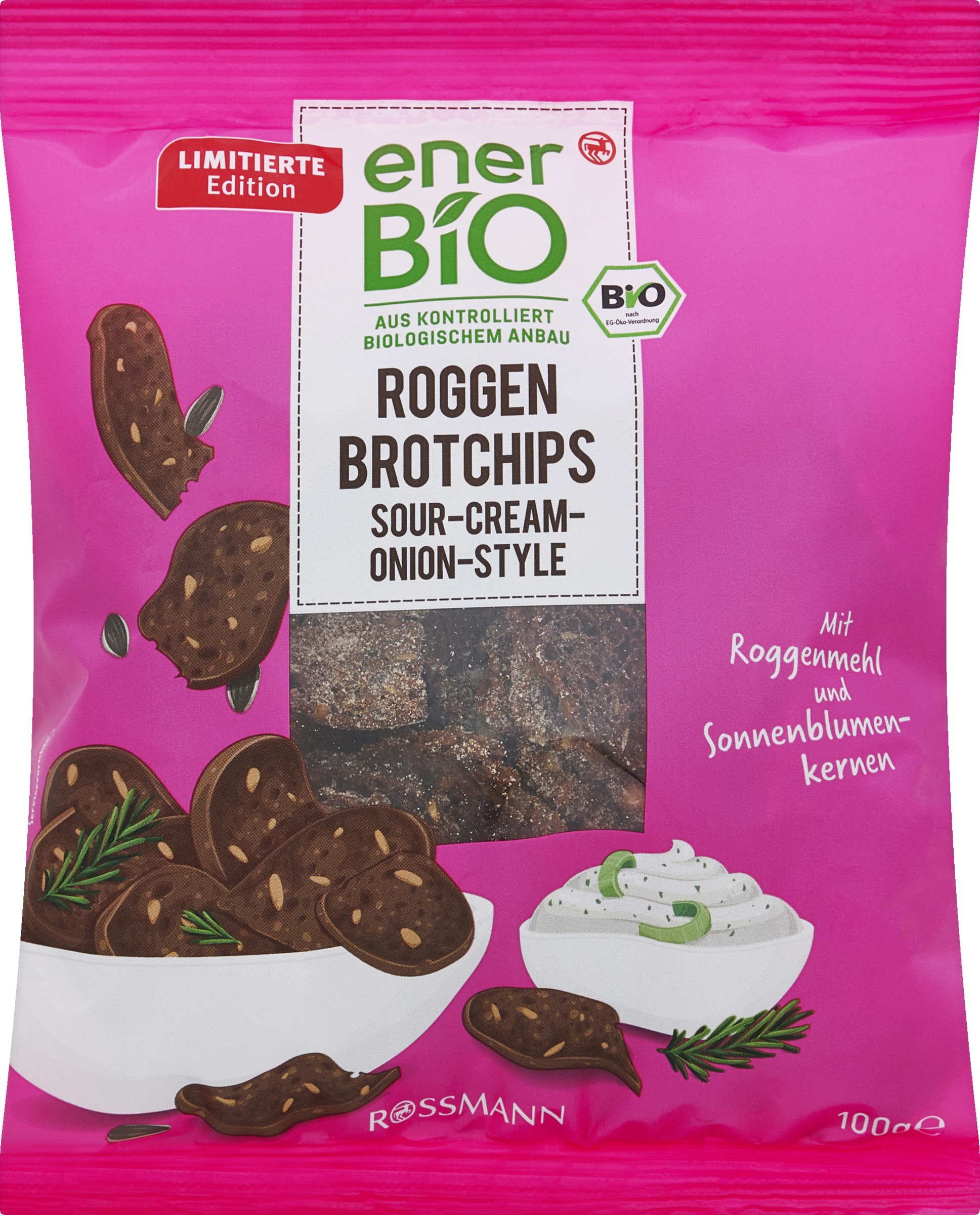 enerBiO Roggen Brotchips Sour-Cream-Onion-Style