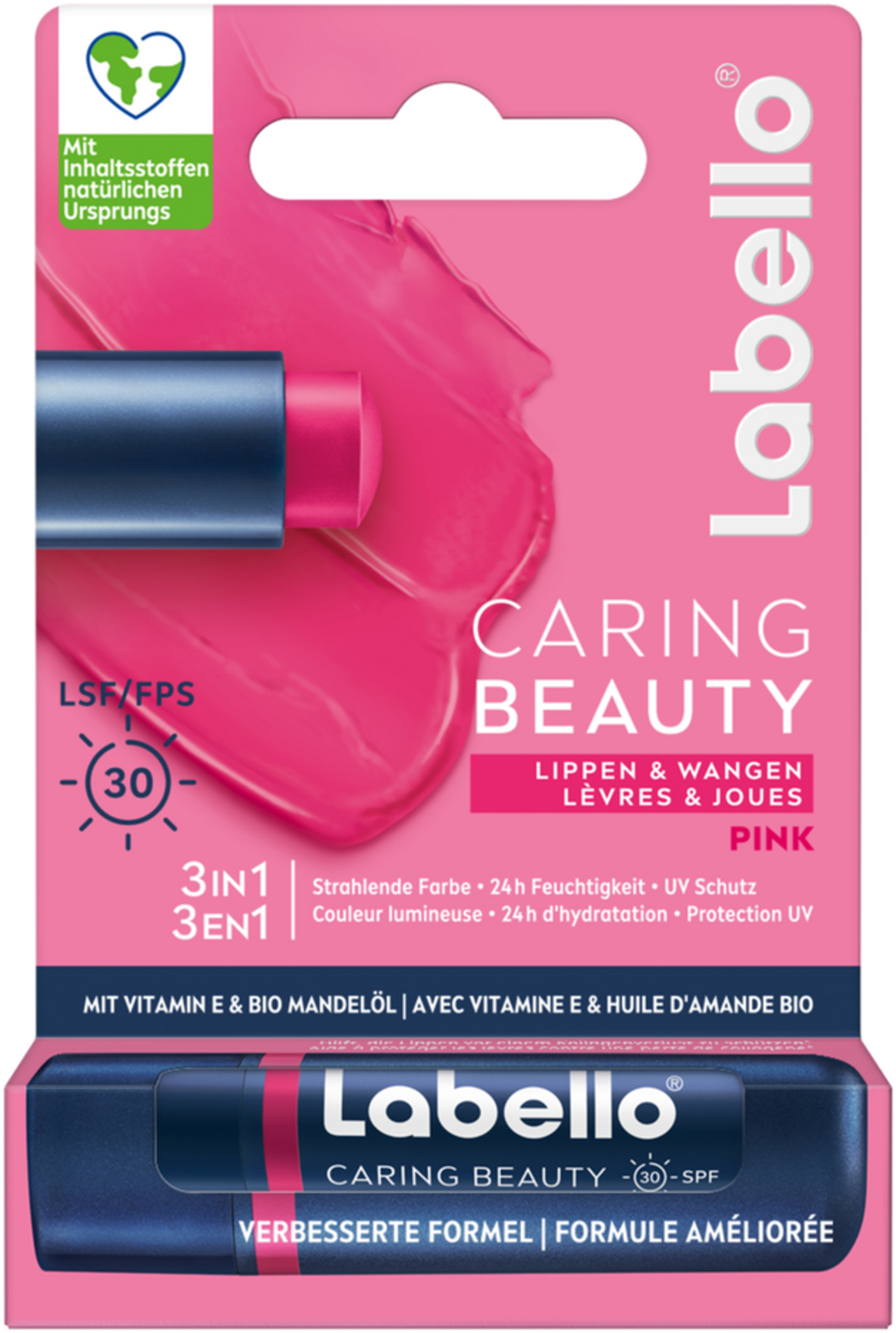 Labello Lippenpflegestift Caring Beauty Pink LSF 30