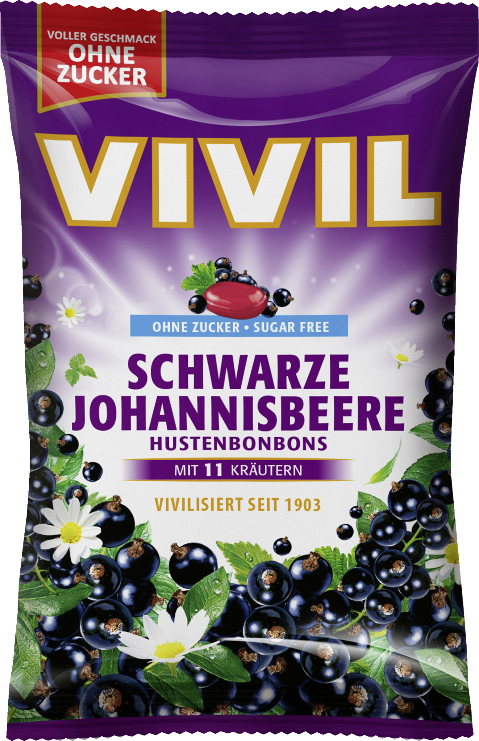 Schwarze Johannisbeere Hustenbonbons ohne Zucker