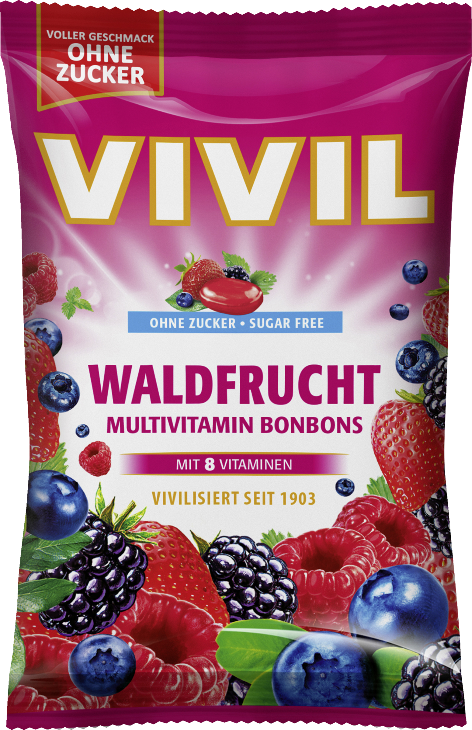 Waldfrucht multivitaminbonbons ohne Zucker
