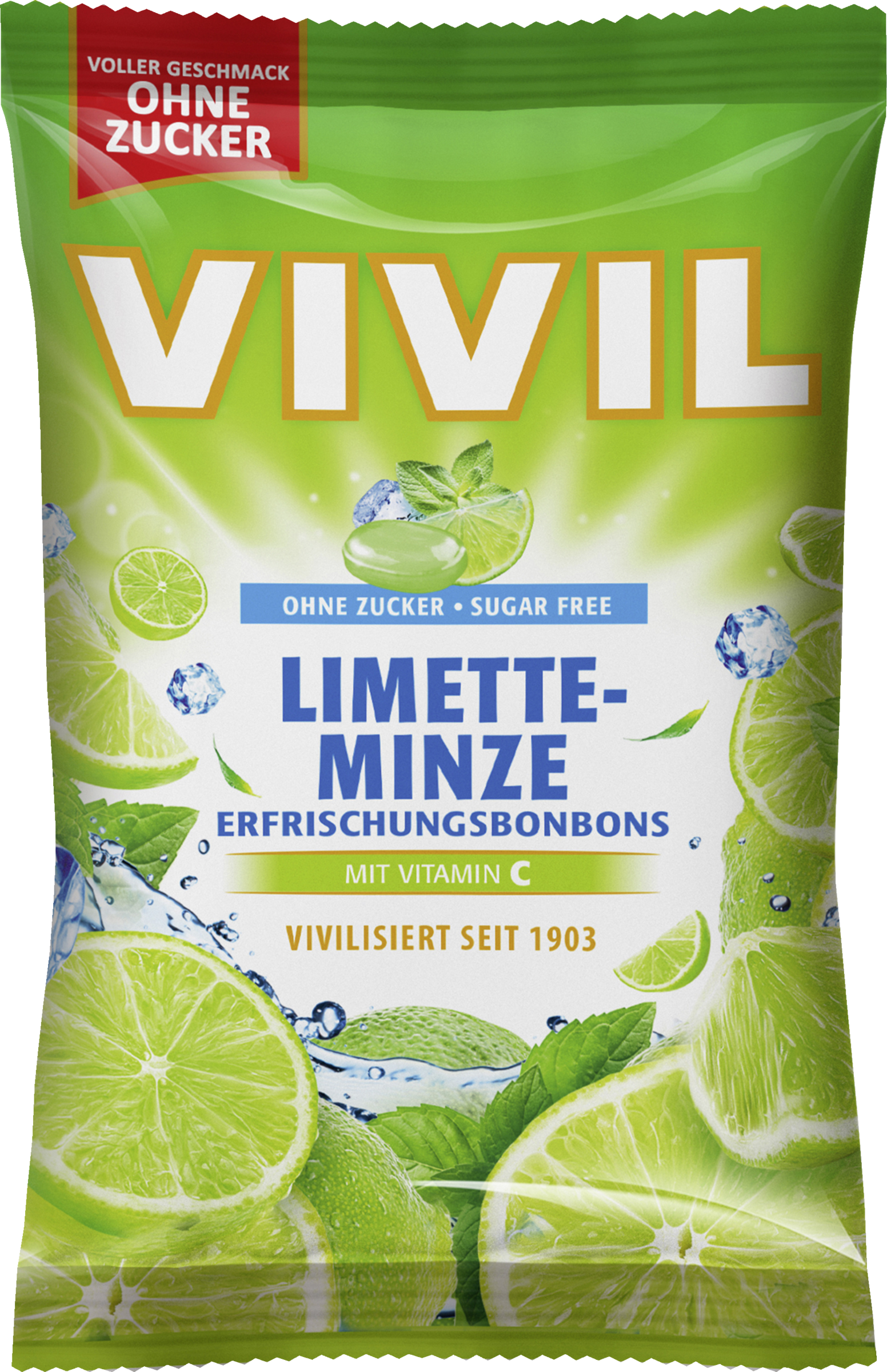 Limette-Minze Erfrischungsbonbons ohne Zucker
