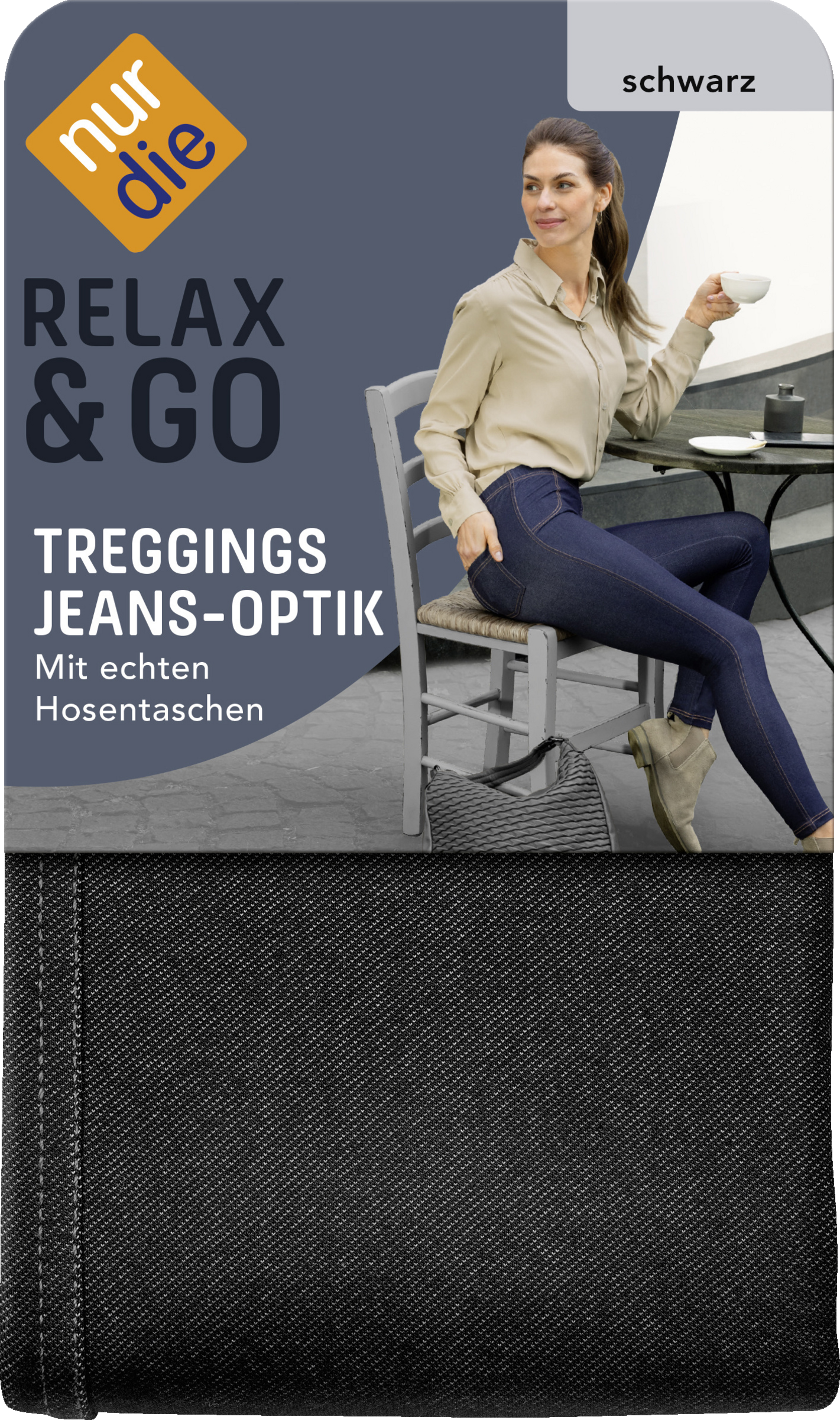 Nur Die Treggings in Jeans-Optik schwarz Gr. S 38-40