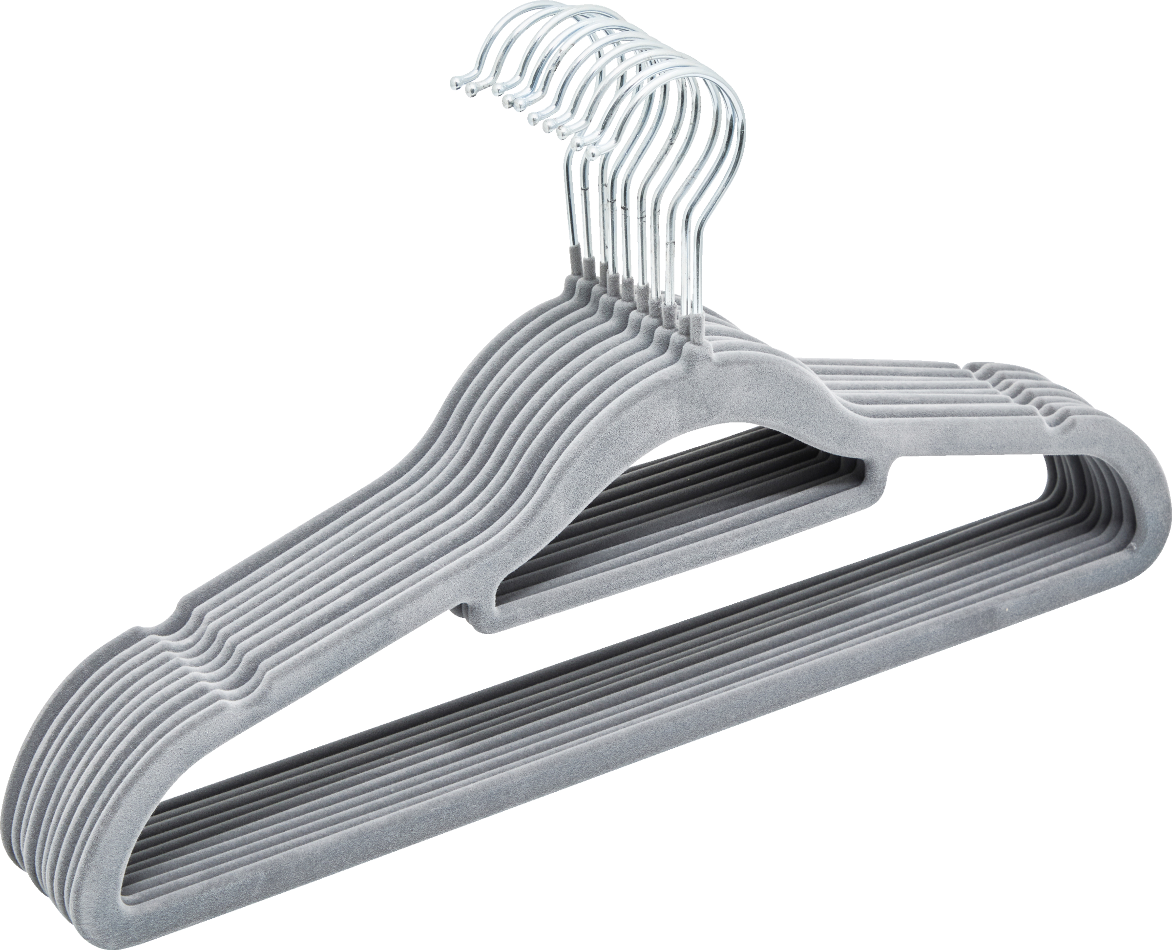 Beflockte Kleiderbügel 10er-Set grau